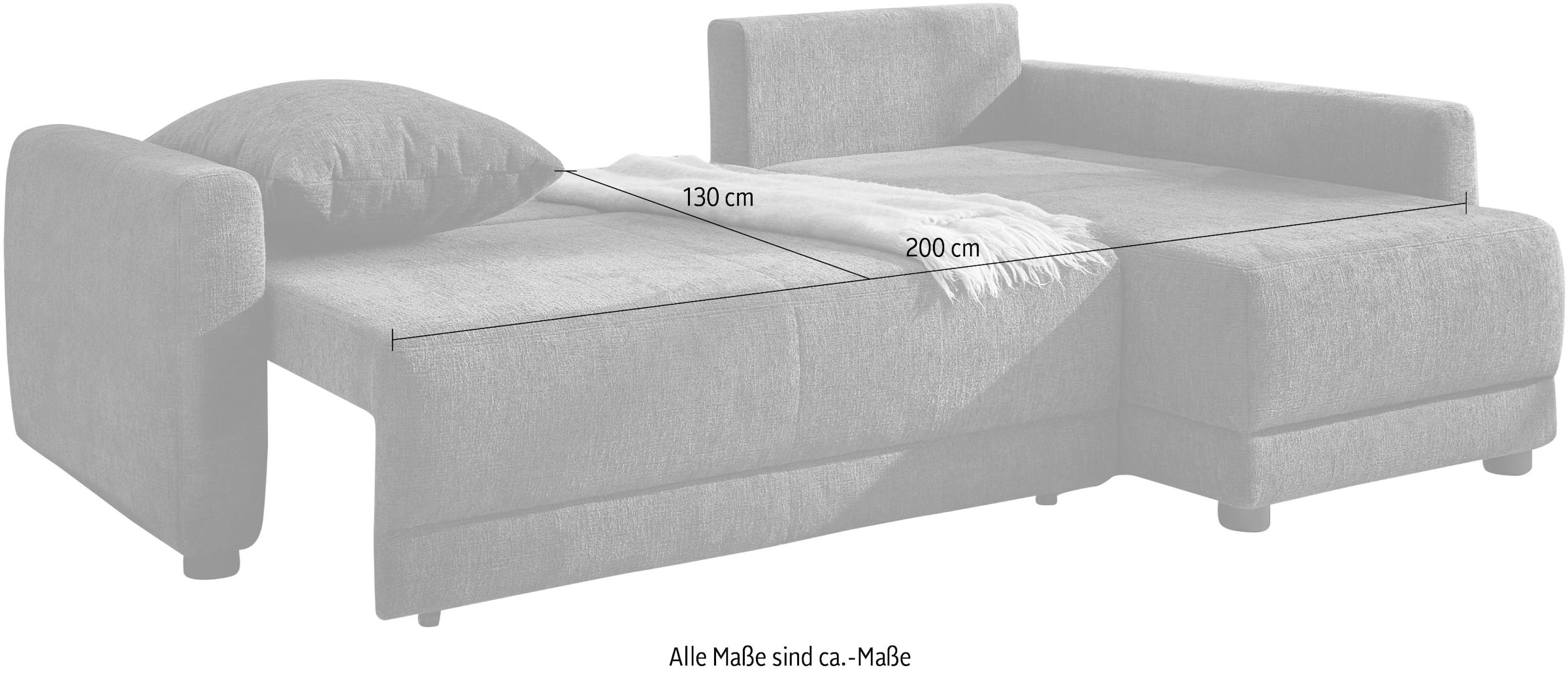 Jockenhöfer Gruppe Ecksofa »Venezia, inklusive Bettfunktion und Bettkasten« Ottomane links oder rechts montierbar, inkl. Rücken- und Zierkissen