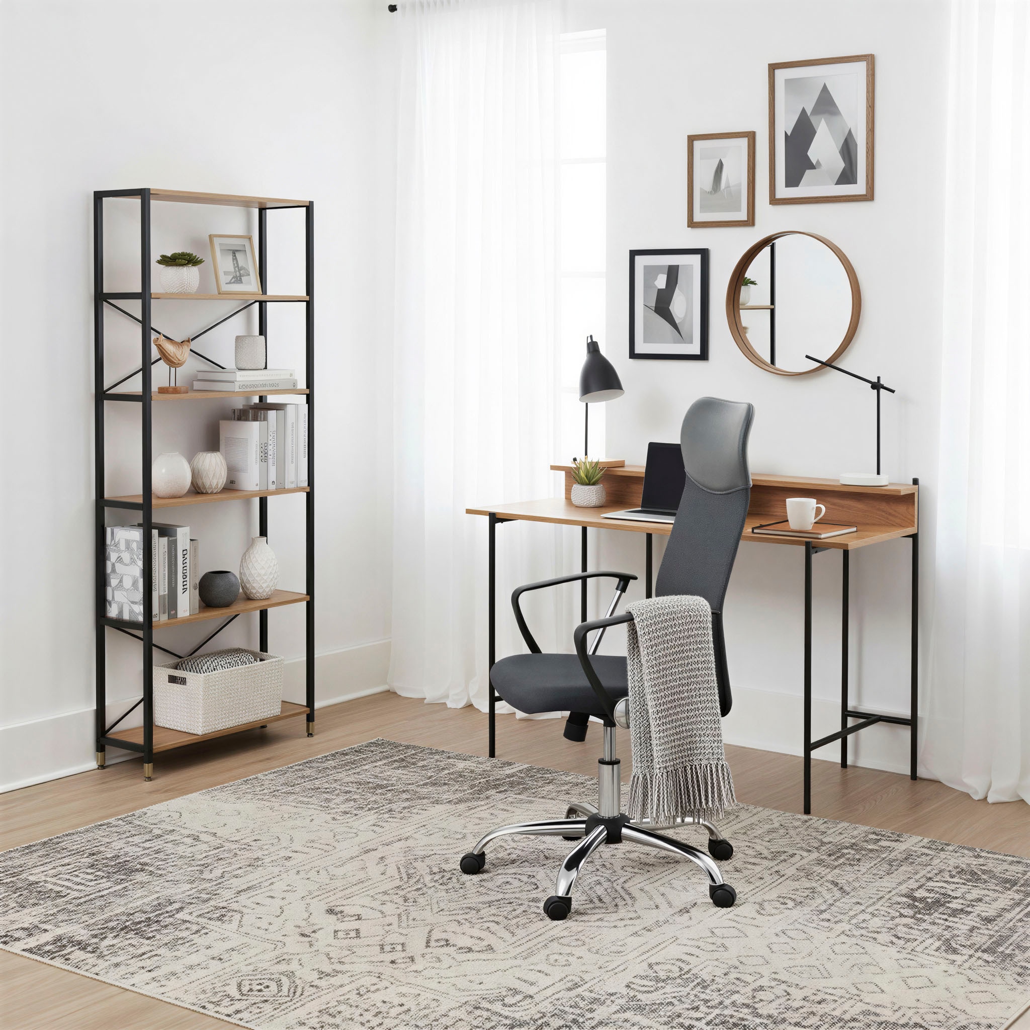 INOSIGN Schreibtisch »Knur« Arbeitsplatte Akazie Dekor, geeignet für das Home office, Laptoptisch