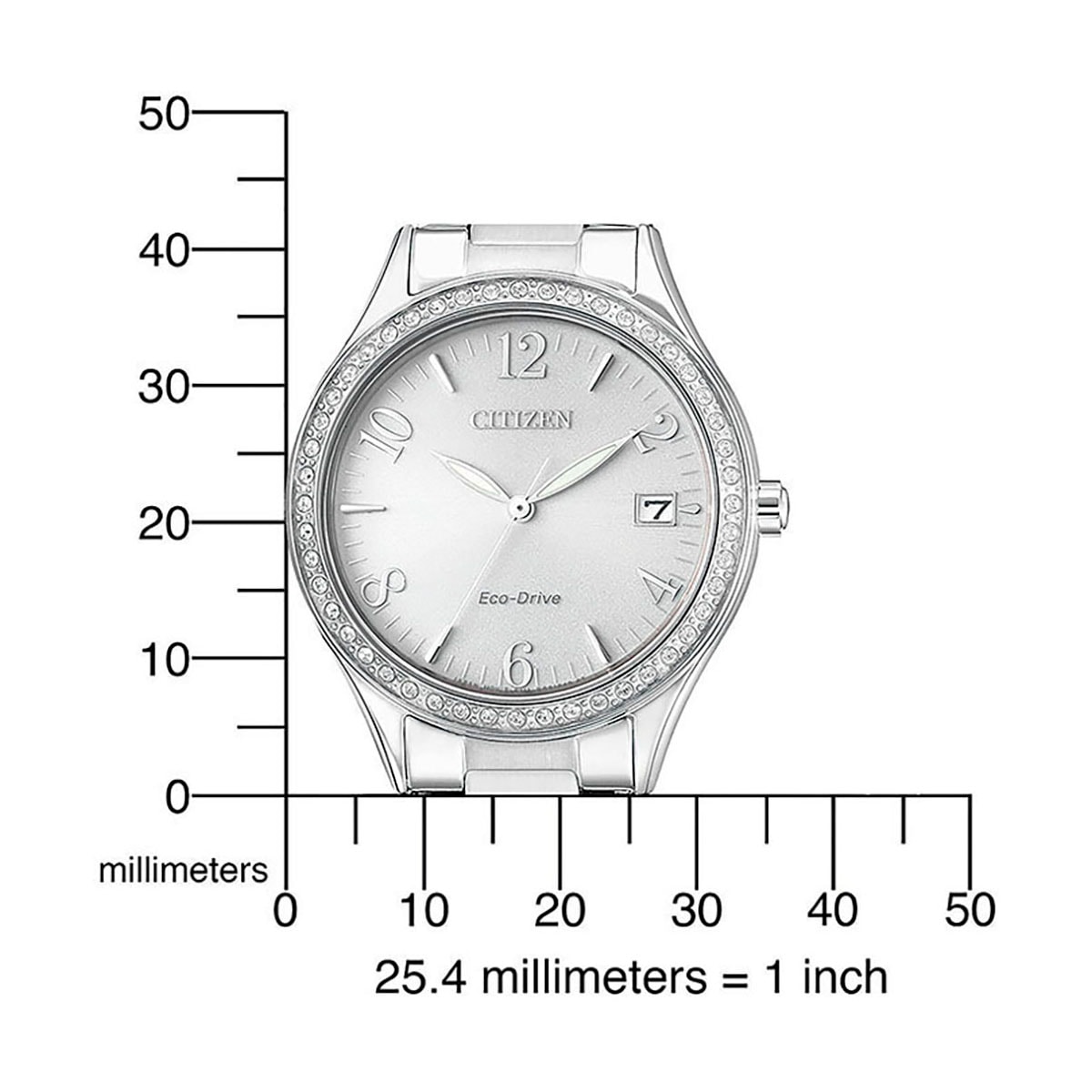 Citizen Solaruhr, Armbanduhr, Damenuhr, Edelstahlarmband, Datum