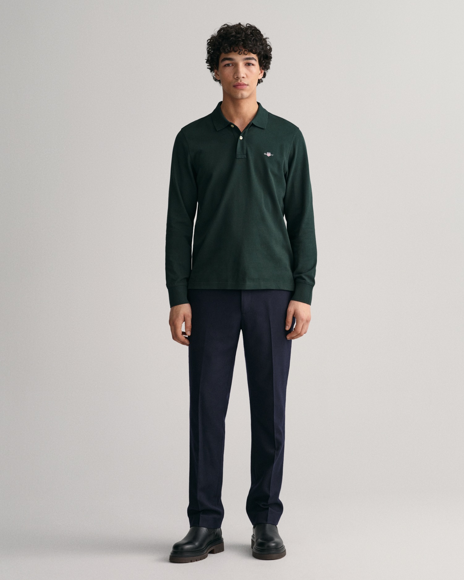 Gant Poloshirt »REG SHIELD LS PIQUE RUGGER«, mit Logotickerei auf der Brust