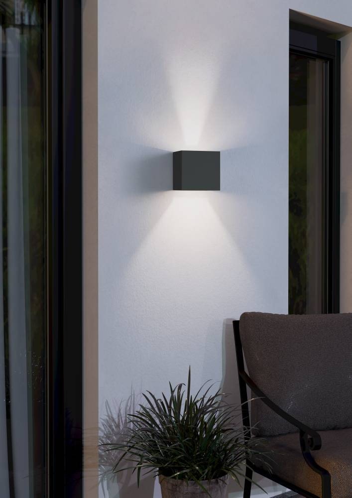 EGLO LED Außen-Wandleuchte »CALPINO Außenwandleuchte, IP54, anthrazit, warmweiß, Außenlampe« LED-Board 1 Stk. Warmweiß Außenleuchte, LED Wandleuchte, Garten, 2x3,3W, Up- und Down Light