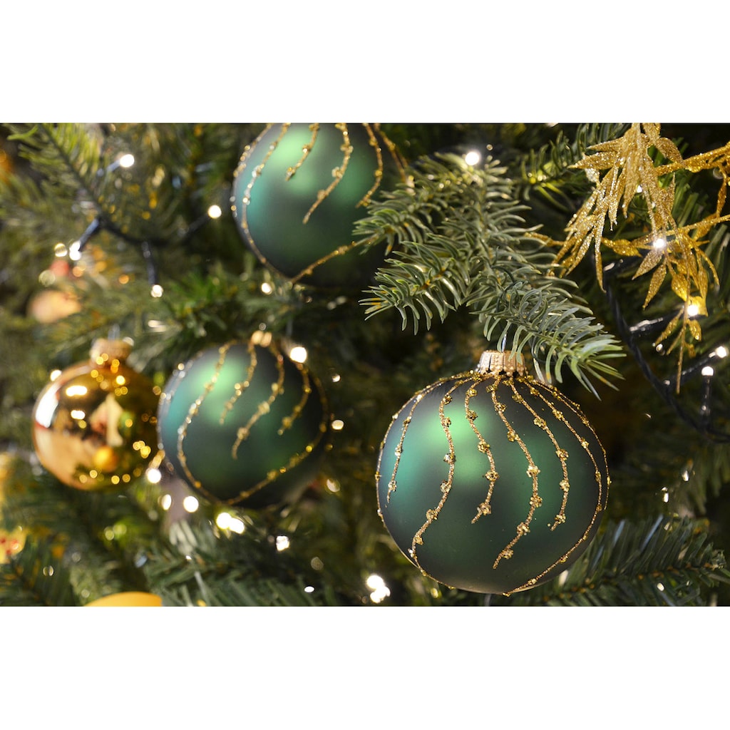Guido Maria Kretschmer Home&Living Weihnachtsbaumkugel »Jorah, Weihnachtsdeko, Christbaumschmuck«, (Set, 6 St.), Christbaumkugeln aus Glas, mundgeblasen und handbemalt
