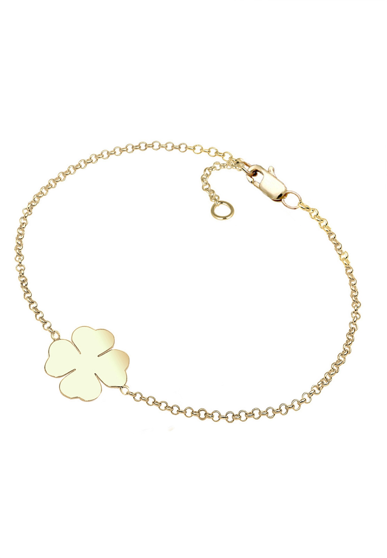 Elli Premium Armkette »Armband Kleeblatt 375 Gelbgold«