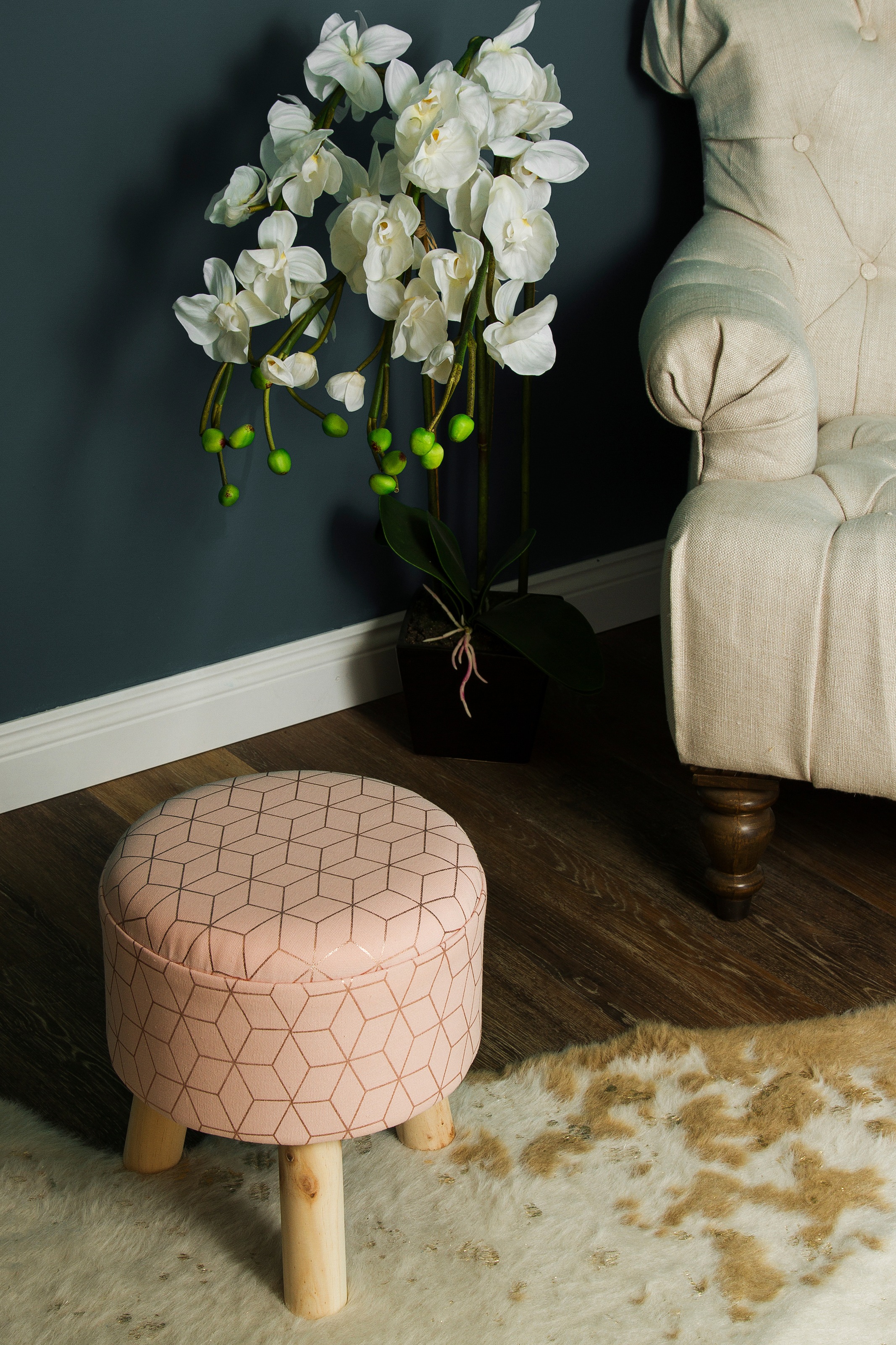 my Flair Hocker, rose/gold H33 durchm. 32