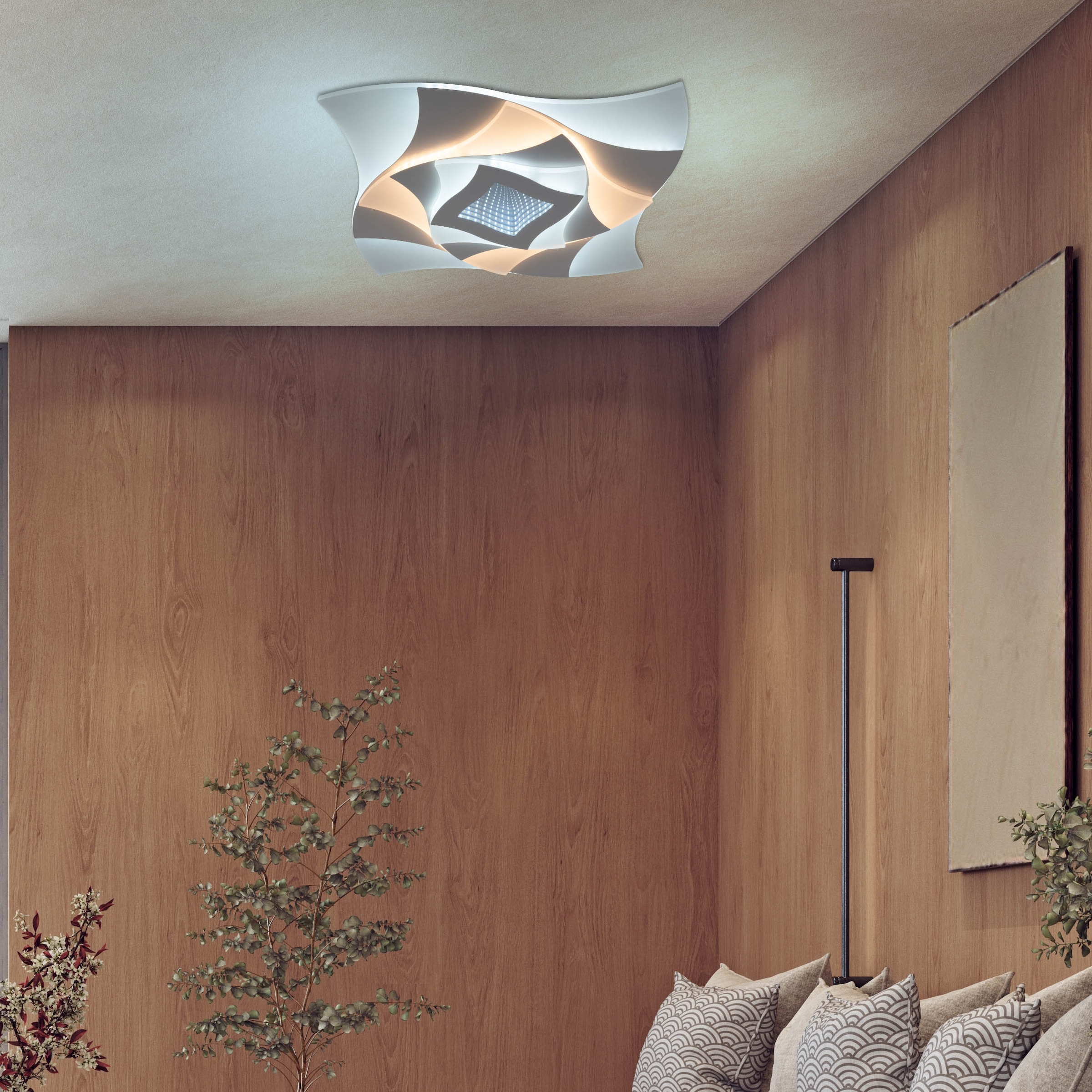 näve »Liora« LED-Modul 1 Stk. warmweiß - kaltweiß 3D-Effekt, CCT, Memory, Nachtlicht, dimmbar per Fernbedienung, weiß