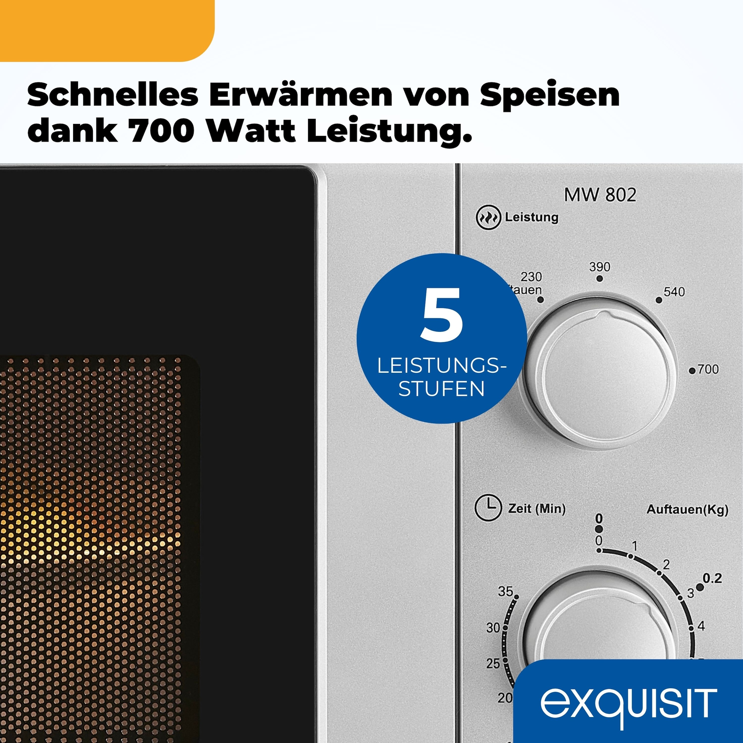 exquisit Mikrowelle »MW 900-030«, Mikrowelle, 700 W, silber