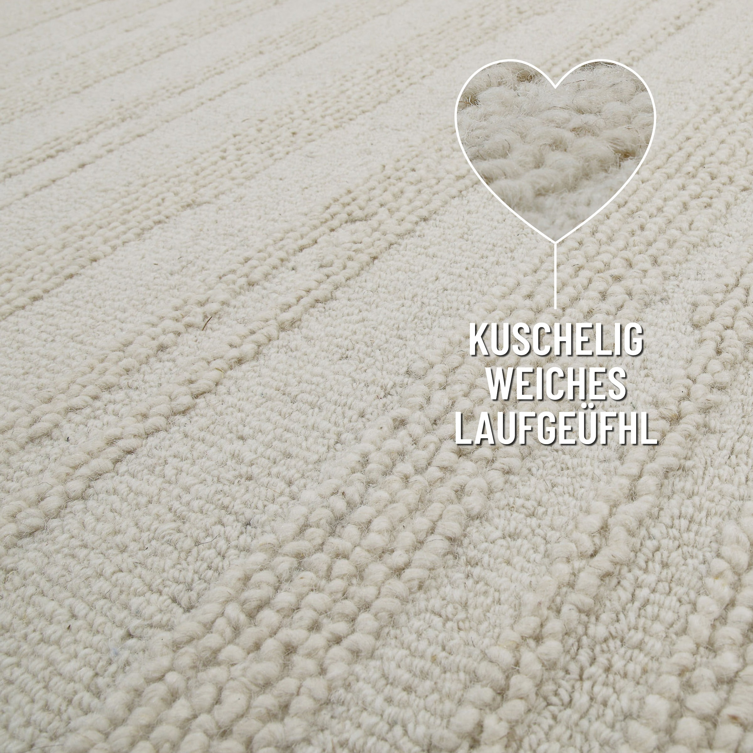 Wecon home Teppich »Hamptons TWENTYSEVEN«, rund, 15 mm Höhe, Kurzflor, Wohnzimmer, Schlafzimmer, elegant, robust, Linien-Muster