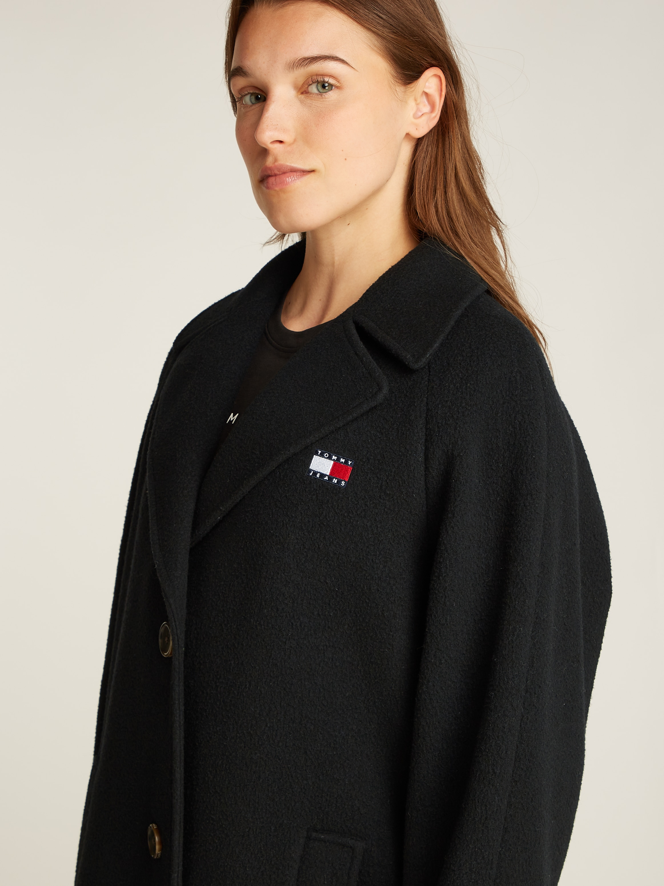 Tommy Jeans Kurzmantel »TJW WOOL COAT«, mit Wollanteil