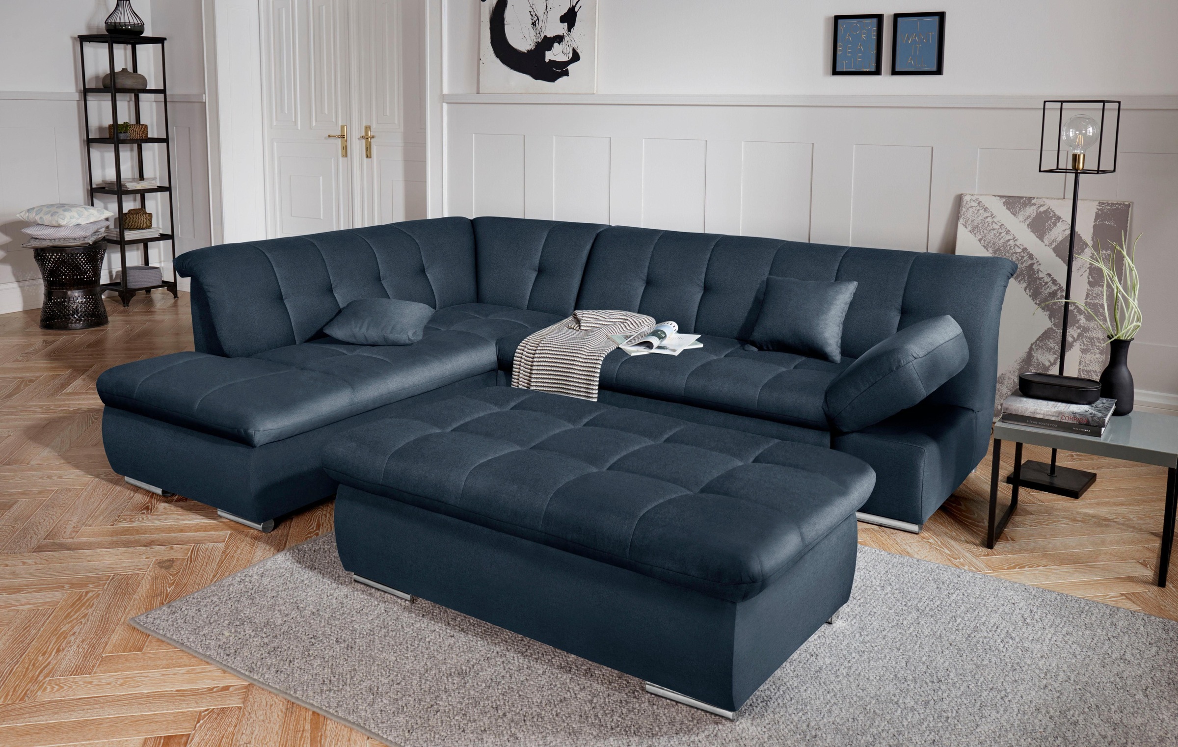 DOMO collection Ecksofa »Mona L-Form bequem und komfortabel, Breite 271cm, L-Form« wahlweise mit Bett- und Armlehnfunktion