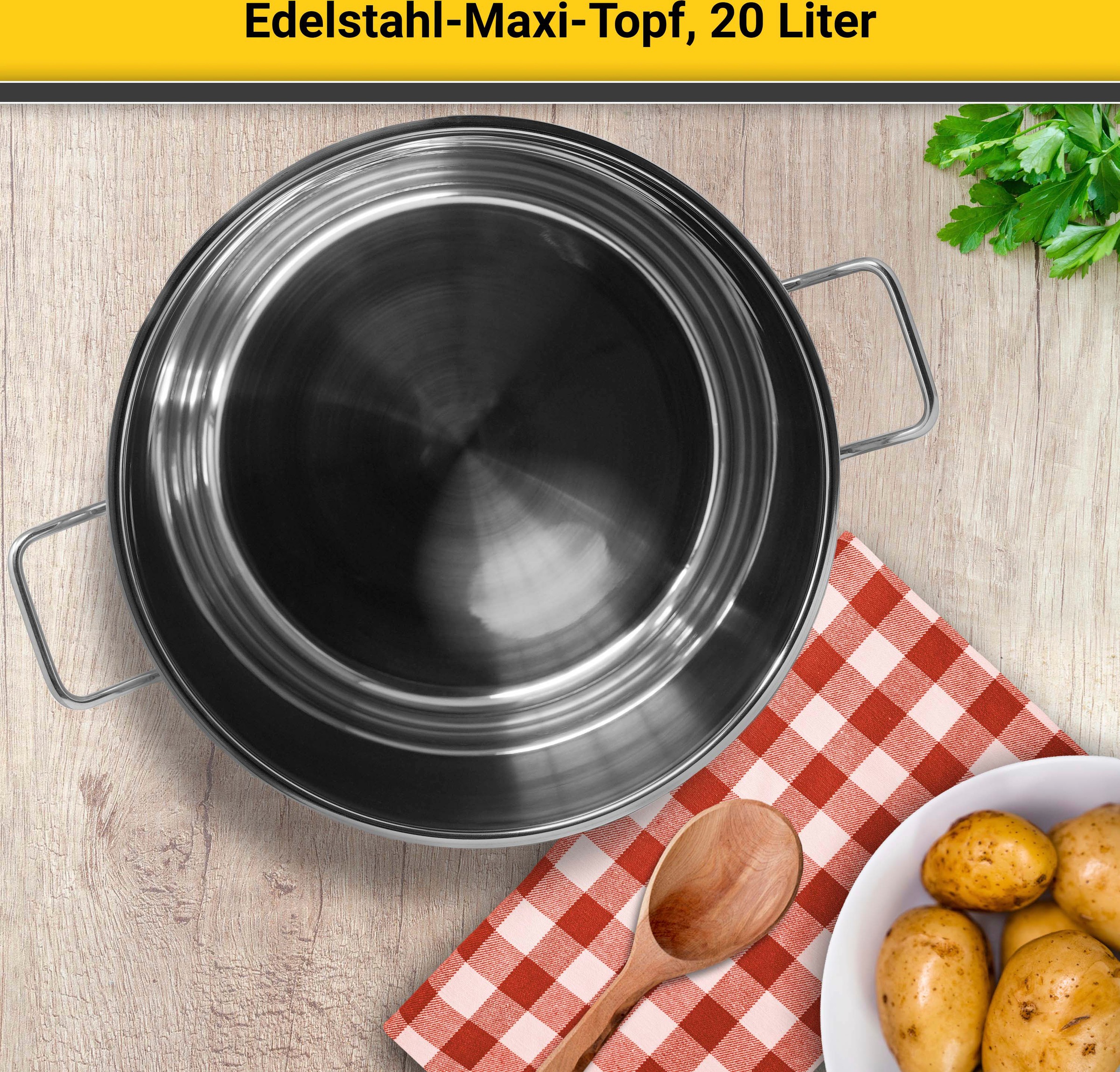 Krüger Kochtopf, Edelstahl, (1 tlg.), für Induktions-Kochfelder geeignet