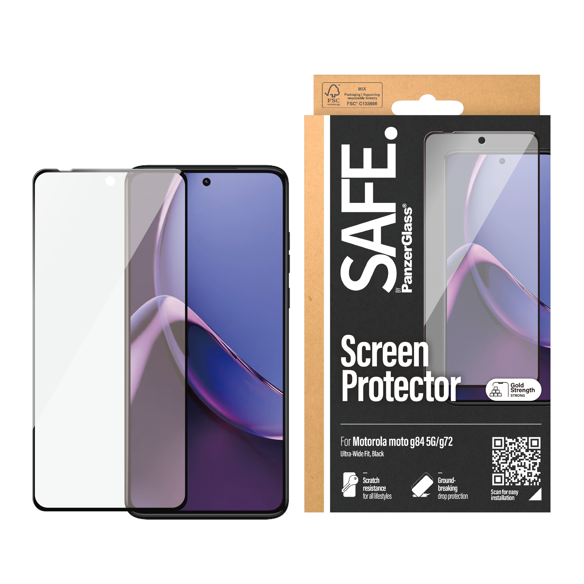 Displayschutzglas »Ultra-Wide Fit Screen Protector«, für Motorola G84 5G,...