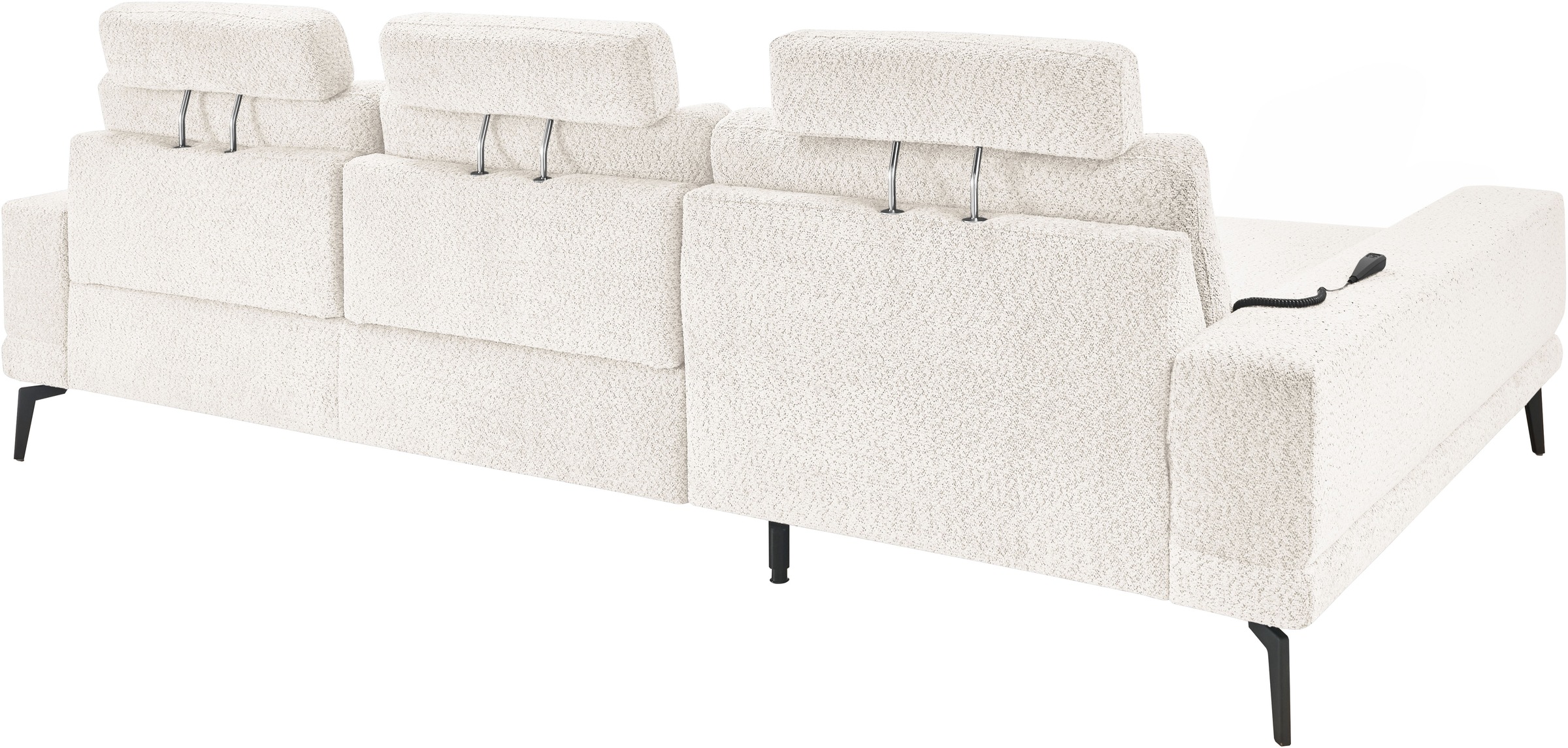 set one by Musterring Ecksofa »SO 3600, inkl motor. Sitztiefenverstellung, Kopfstützen, Nierenkissen«, Sitzhöhe 42 cm, Federkern, Breite 293 x Tiefe 180 cm, Kama natur