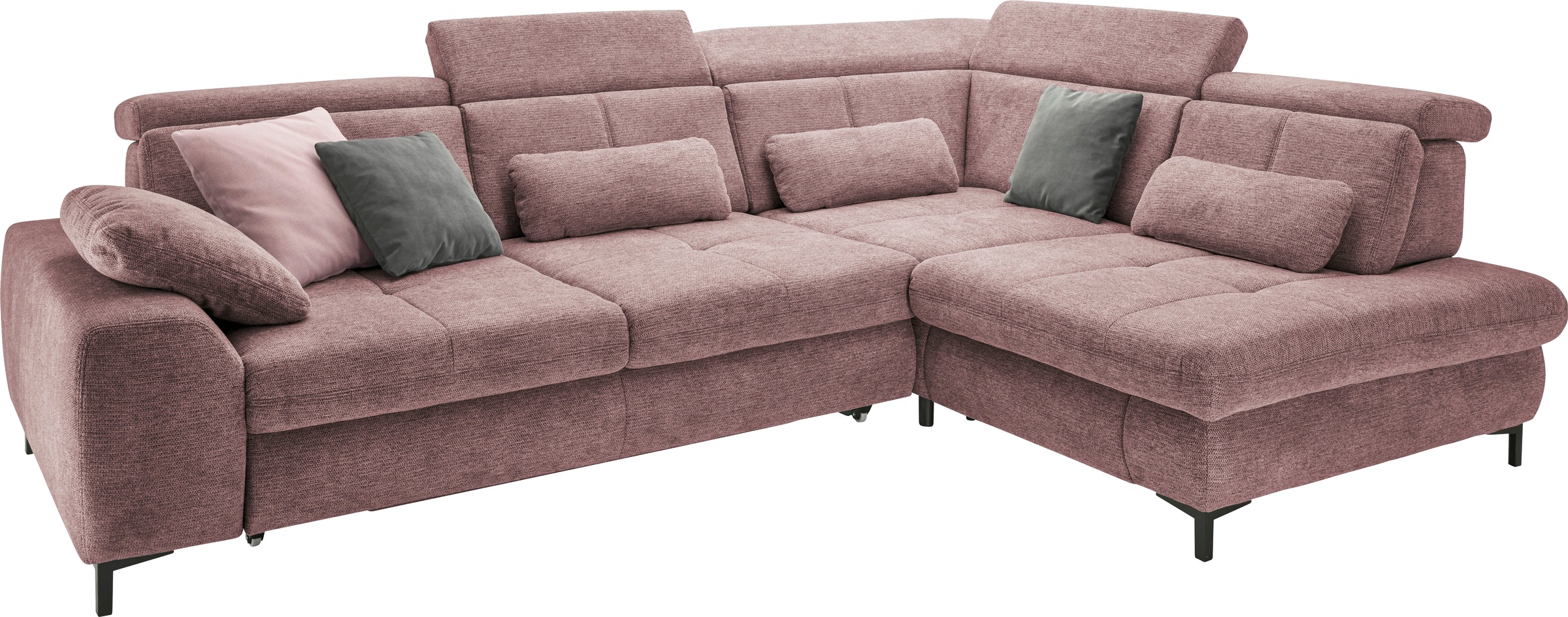 set one by Musterring Ecksofa »SO 3400, Komfortsitzhöhe 47cm oder 49cm, inkl. Sitztiefenverstellung«, verschiedene Funktionen, Kaltschaumpolsterung, Stellmaße 220 x 317 cm