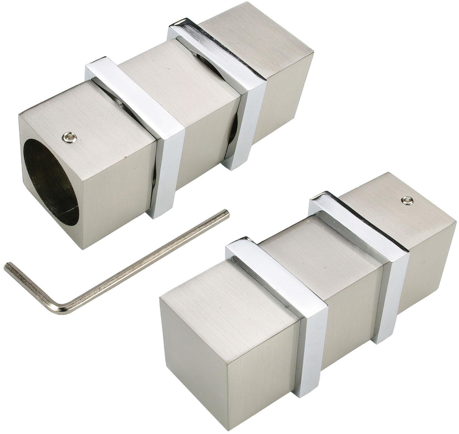Liedeco Gardinenstange »CELQUADE02SG2L«, 2 läufig-läufig, Fixmaß, 2-läufig im Fixmaß Ø 25/20 mm