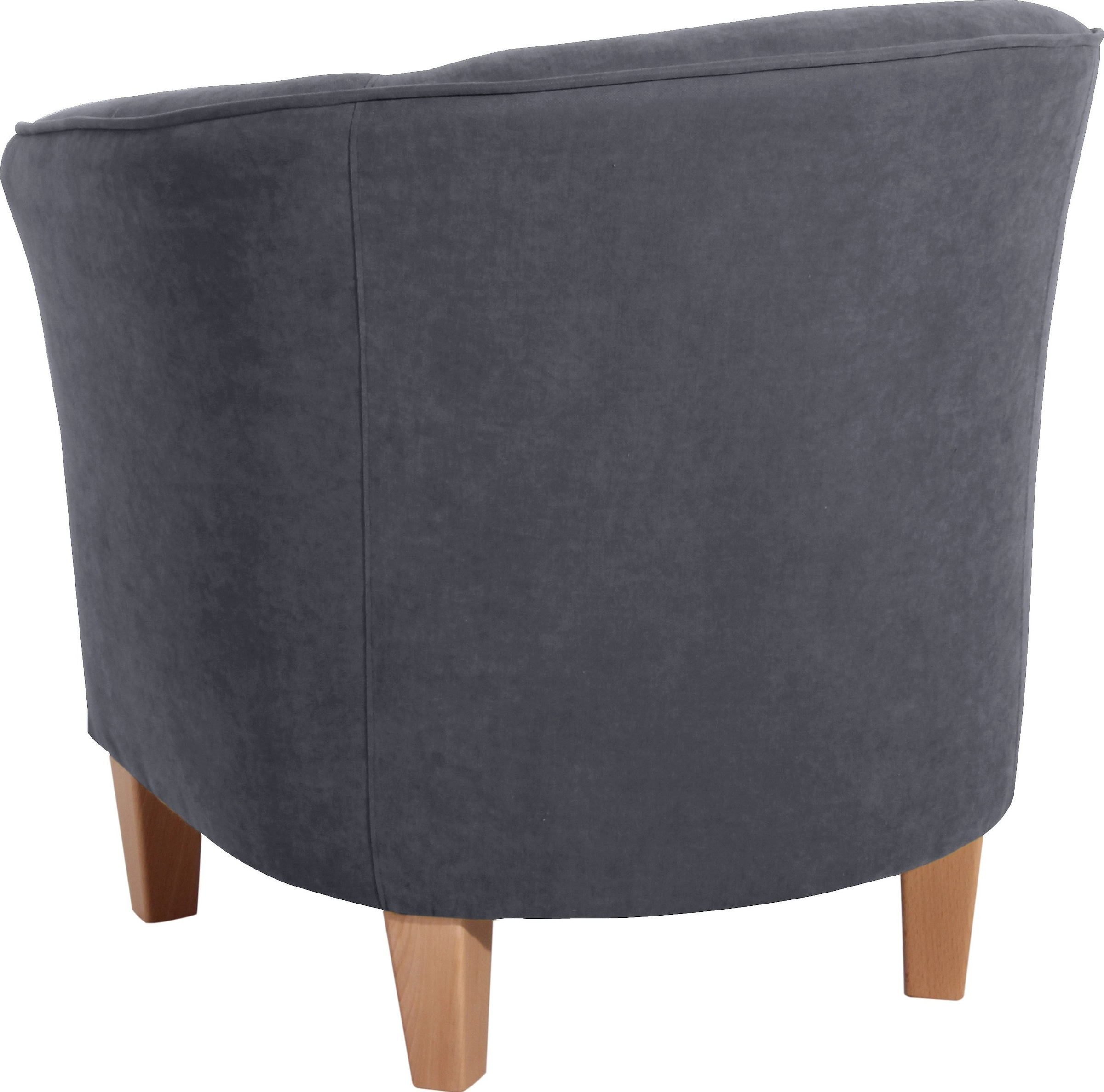 Max Winzer® Cocktailsessel »Luisa, Loungesessel«, in runder Form, mit Holzfüßen