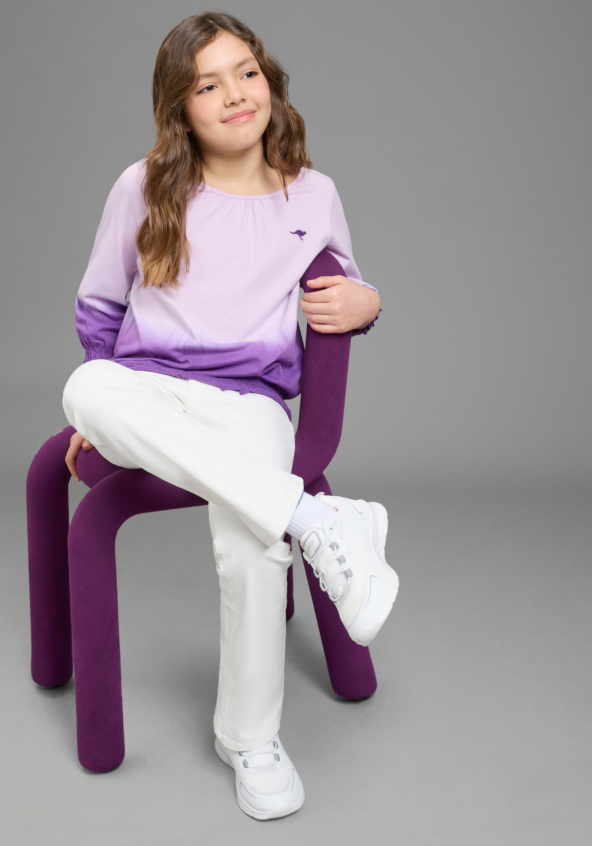 KangaROOS 3/4-Arm-Shirt »Shirt in Batik-Look« 3/4-Arm,  hüftlange Passform,  Batikmuster,  Rundhalsausschnitt