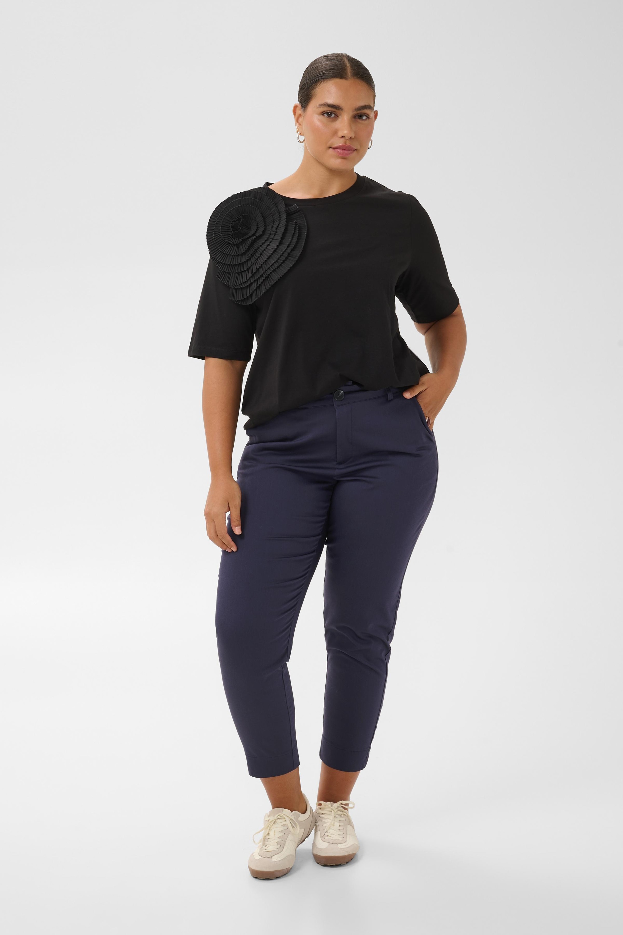 KAFFE Curve Stoffhose »Kaffe Curve Damen Hose  Slim Fit Große Größen Casual Chino Stoffhose«