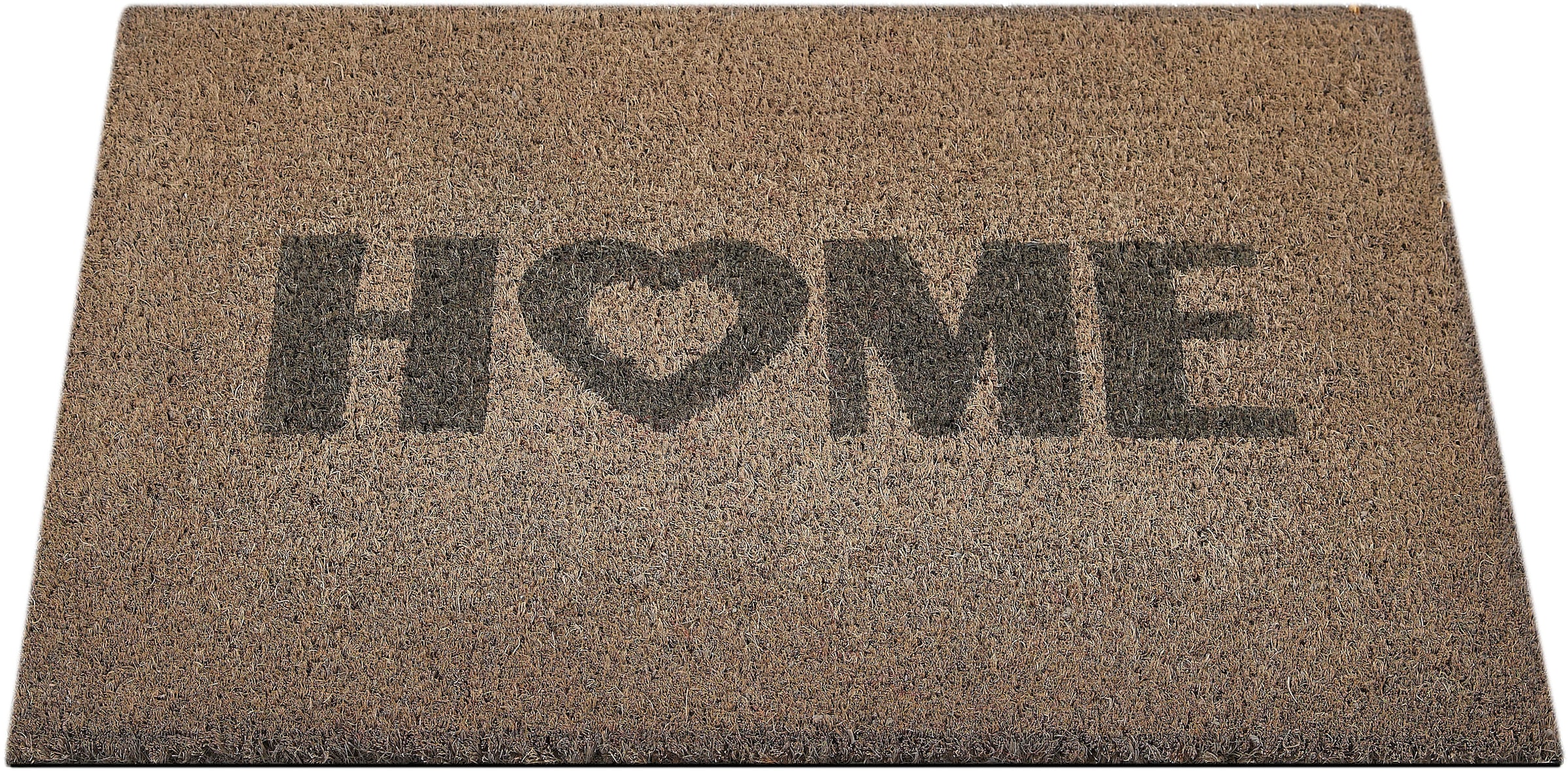 Andiamo Fußmatte »Kokos Home Heart«, rechteckig, Schmutzfangmatte, Kokosmatte, mit Spruch, In- und Outdoor geeignet