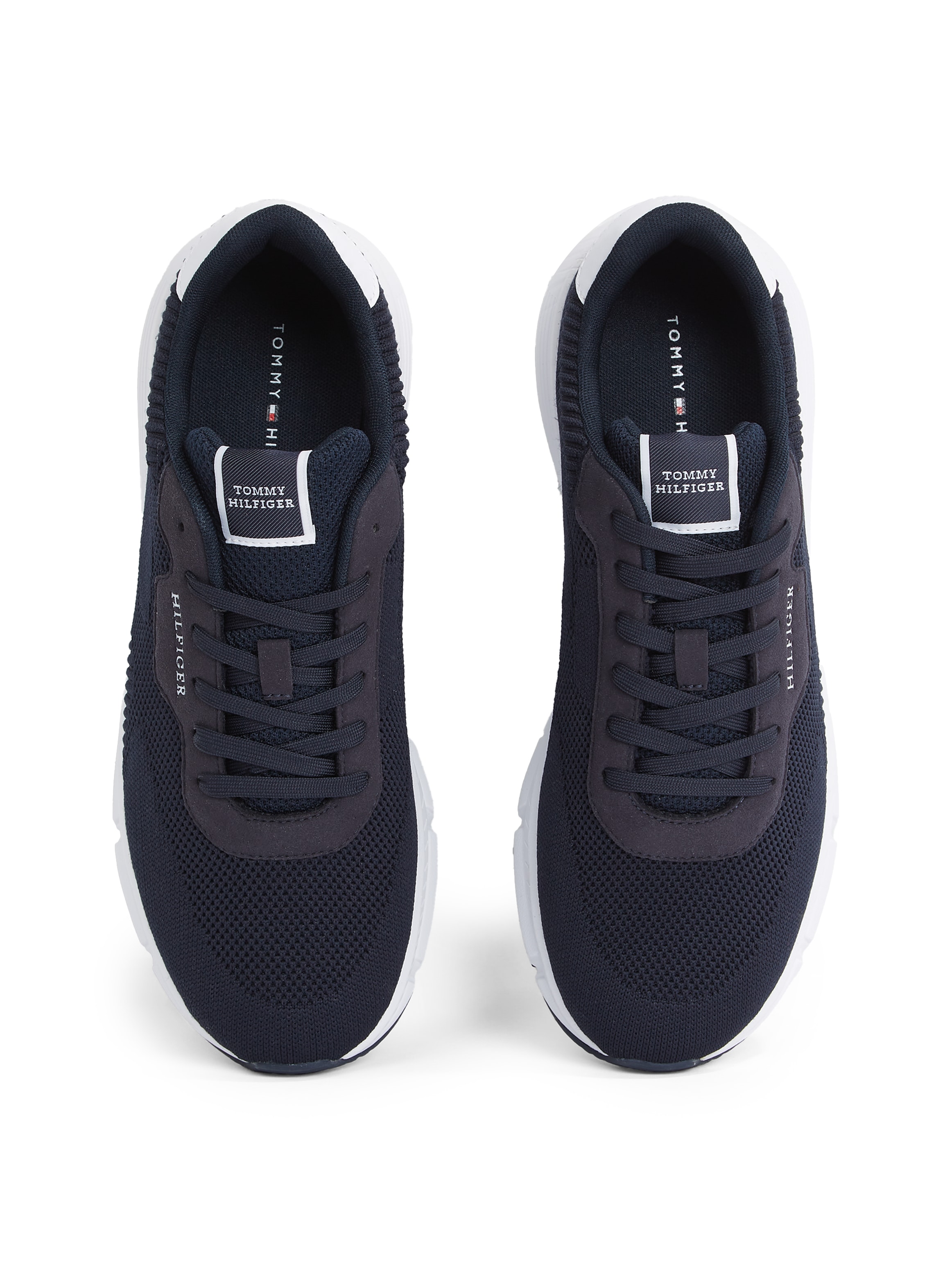 Tommy Hilfiger Sneaker »LIGHTWEIGHT RWB KNIT«, Freizeitschuh, Halbschuh, Schnürer mit Kontrast-Logo