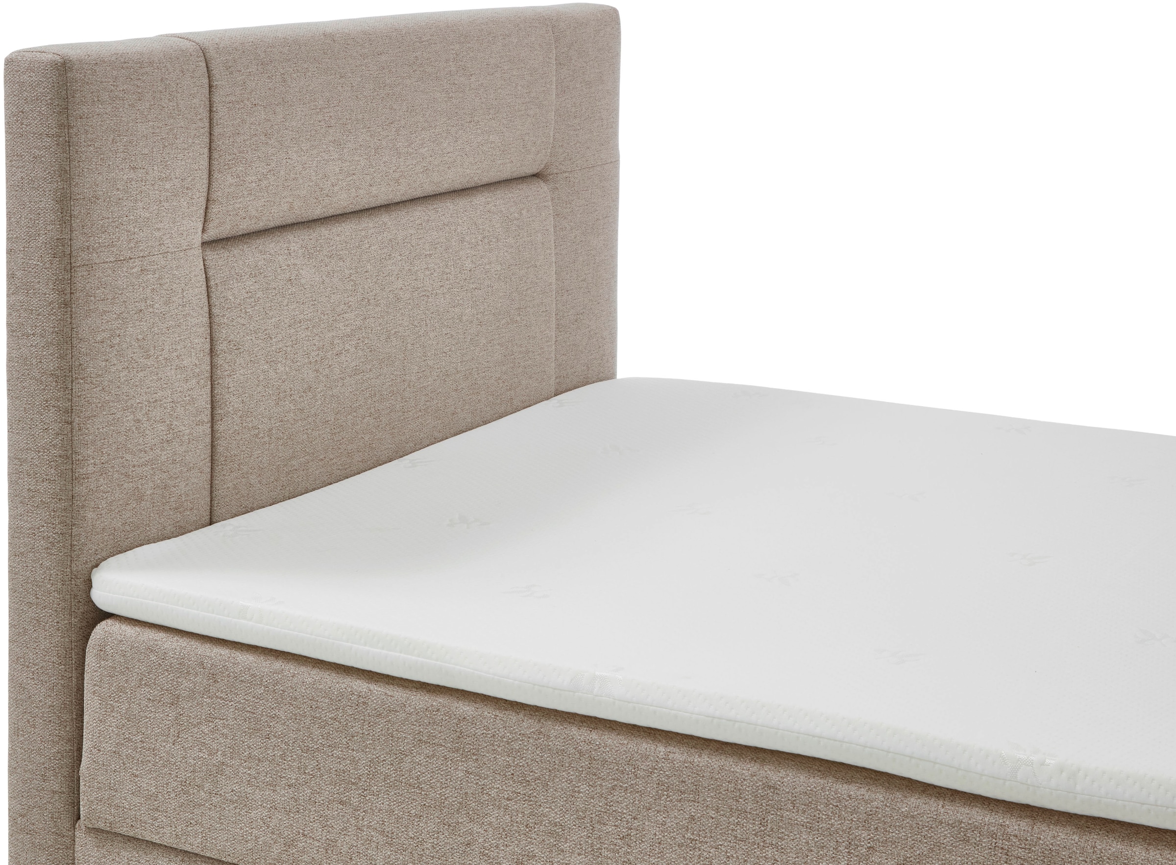INOSIGN Boxbett »Escalon II, Boxbett mit Bettkasten, inklusive Topper«, Bett erhältlich in den Breiten 120x200cm und 180x200cm, mit Holzfüßen