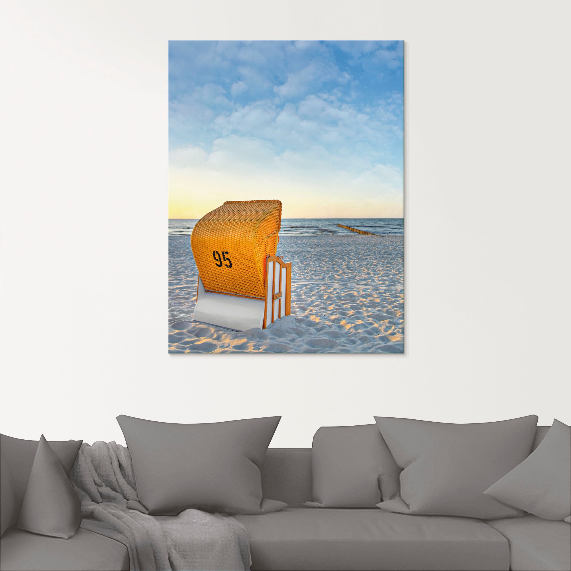 Artland Glasbild »Ostsee7 - Strandkorb« Strand 1 Stk. tlg. in verschiedenen Größen