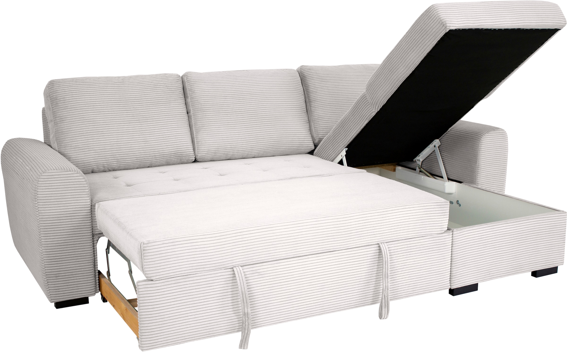 OTTO home Ecksofa »Poll L-Form, B: 245 cm« mit Schlaffunktion & Bettkasten