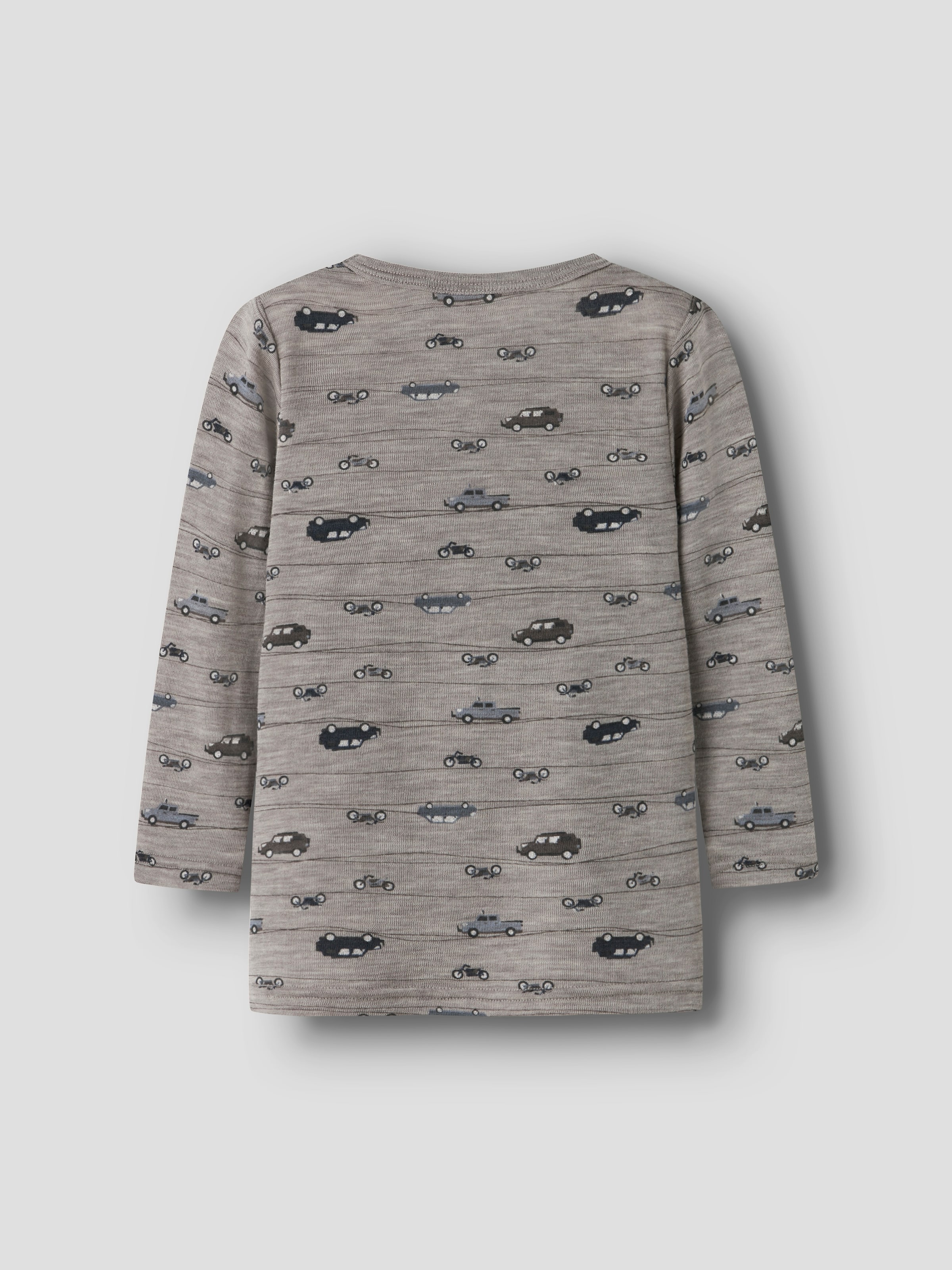 Name It Langarmshirt »NMMWANG WOOL RIB LS TOP AOP NOOS« aus weicher und wärmender Merinowolle