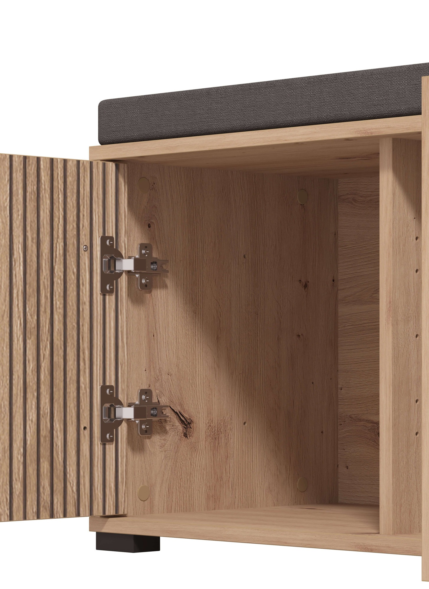 INOSIGN Schuhbank »Landes, Schuhschrank, Schuhregal, Schuhtruhe, Breite 80 cm«, mit Sitzkissen und zwei geschlossenen Fächern, in Artisan Eiche