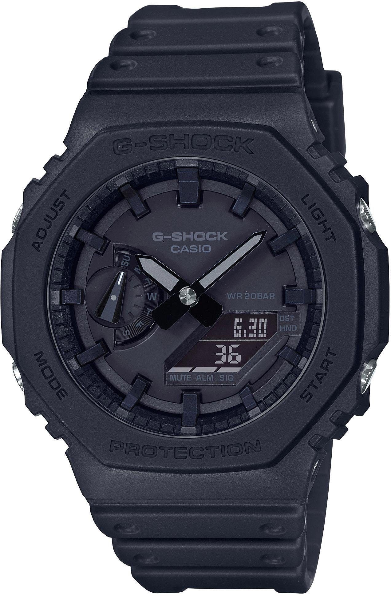 CASIO G-SHOCK Chronograph »GA-2100-1A1ER«, Quarzuhr, Armbanduhr, Herrenuhr, digital, bis 20 bar wasserdicht