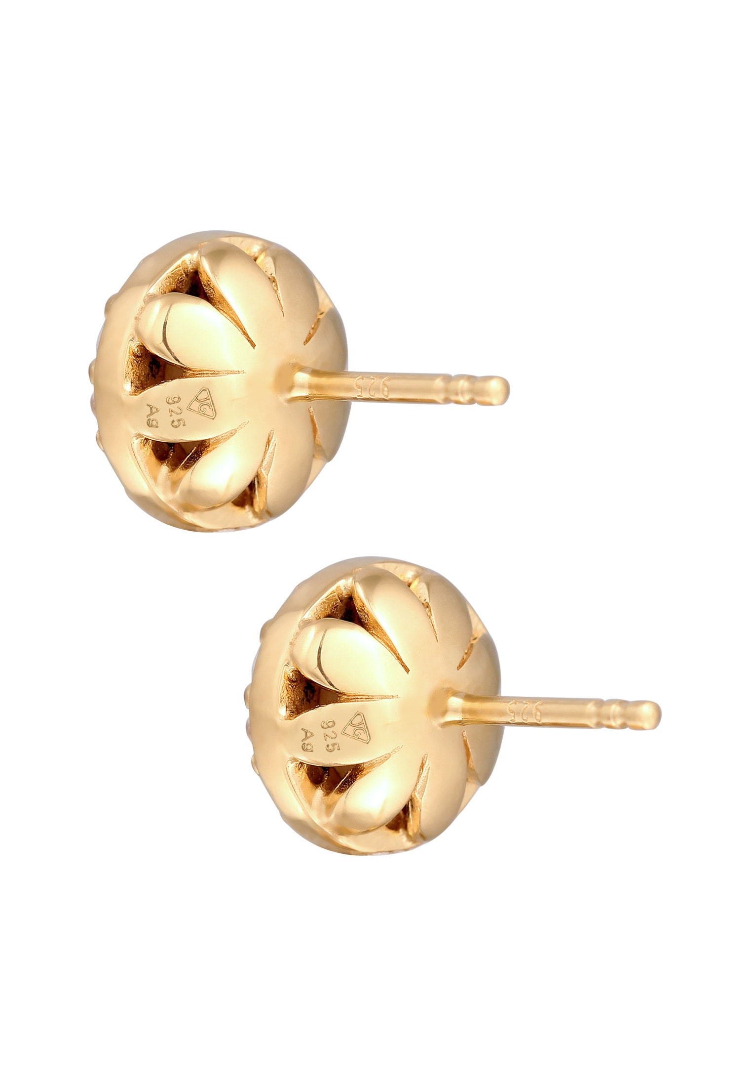 Elli Premium Paar Ohrstecker »Ohrringe Ohrstecker Rund Morganite Pfirsich 925 Sterling Silber«