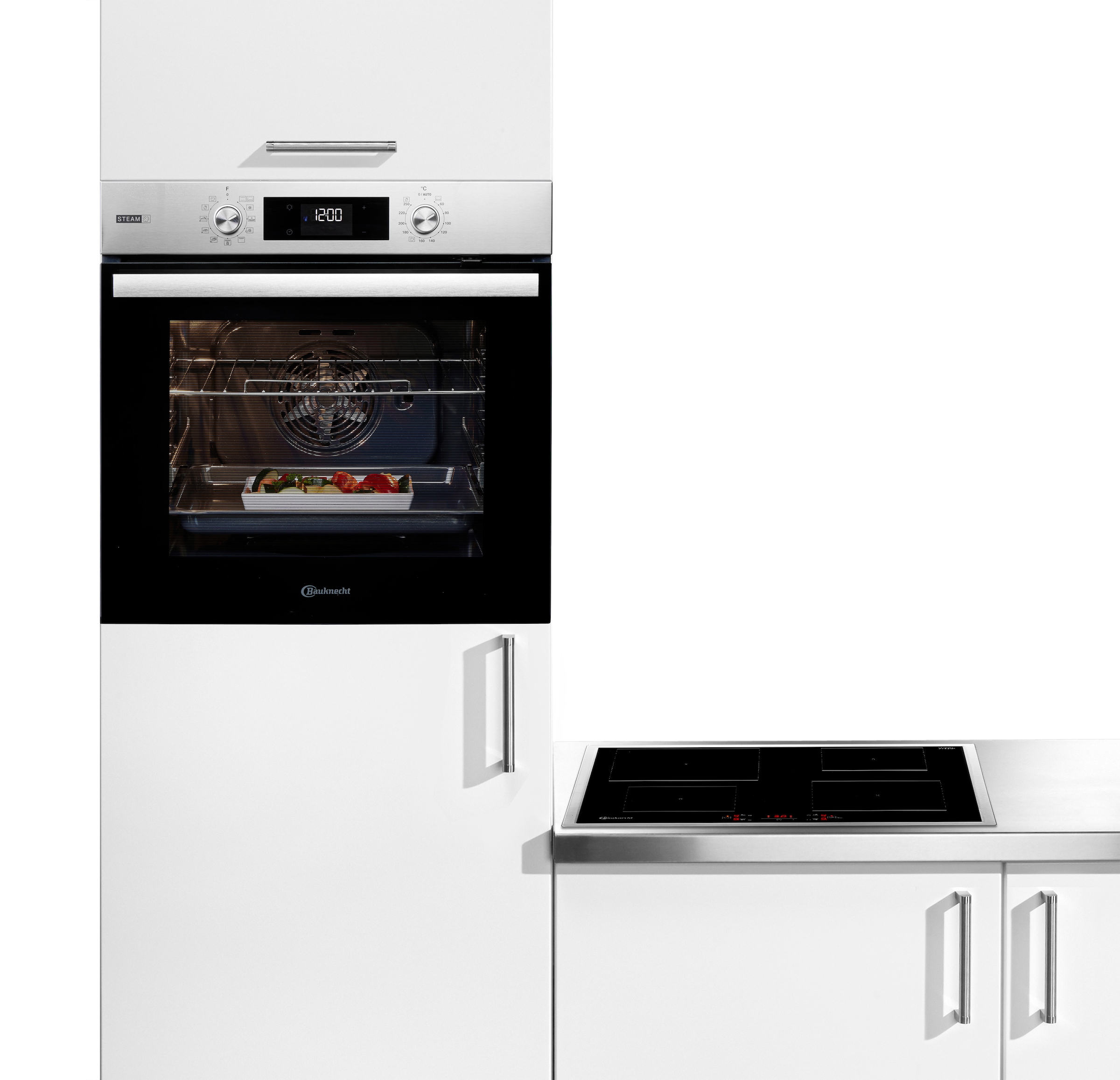 BAUKNECHT Backofen-Set »BAKO 780 Steam IND IN« mit 1-fach-Teleskopauszug Hydrolyse Set, 2 Stk. tlg. GentleSteam - für ein saftiges Inneres und ein knuspriges Äußeres
