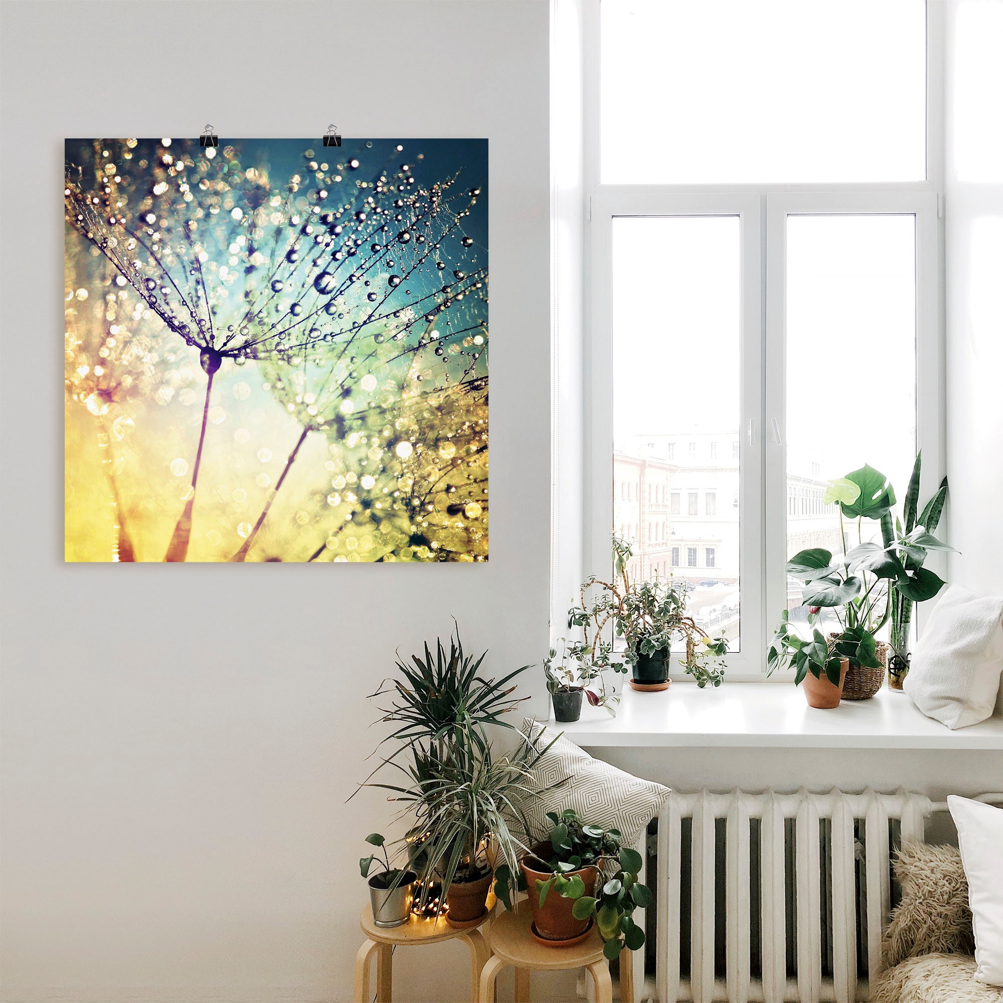 Artland Wandbild »Pusteblume Zaubertropfen« 1 Stk. tlg. als Alubild, Outdoorbild, Leinwandbild, Poster, Wandaufkleber