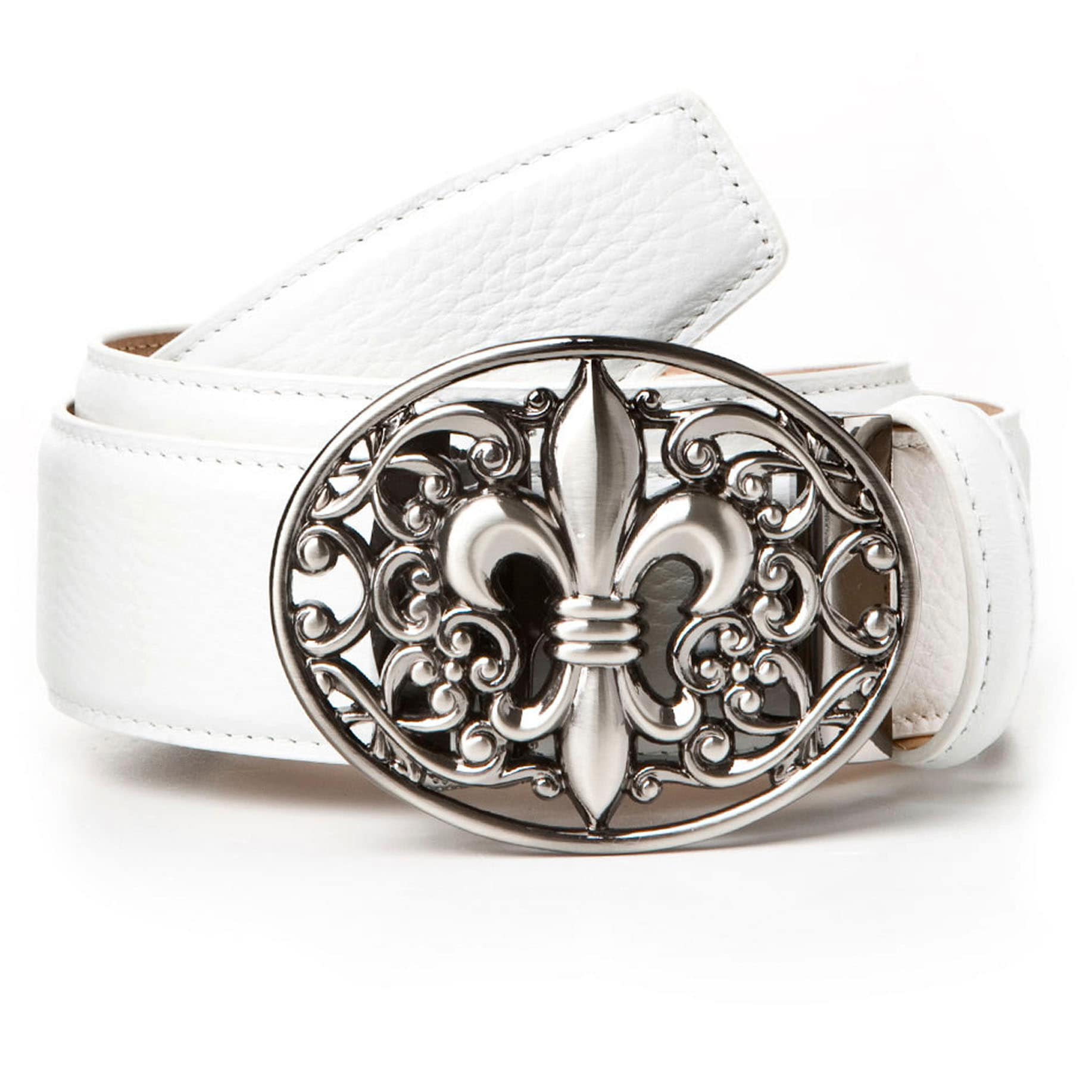 Anthoni Crown Ledergürtel, in weiß mit Lilien Schließe auf Raten kaufen | Anzuggürtel
