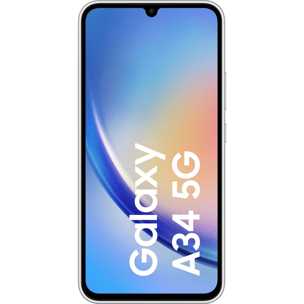 Samsung Smartphone »Galaxy A34 5G 256GB«, silber, 16,65 cm/6,6 Zoll, 256 GB Speicherplatz, 48 MP Kamera