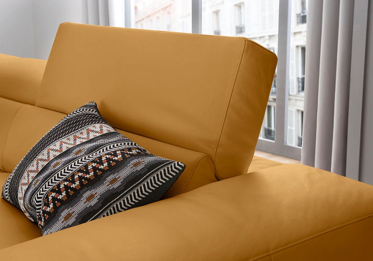 W.SCHILLIG Ecksofa »piedroo, Designsofa mit tollem Sitzkomfort, bequem und elegant, L-Form«, Kopfteilverstellung, wahlweise mit Sitztiefenverstellung, Breite 303cm