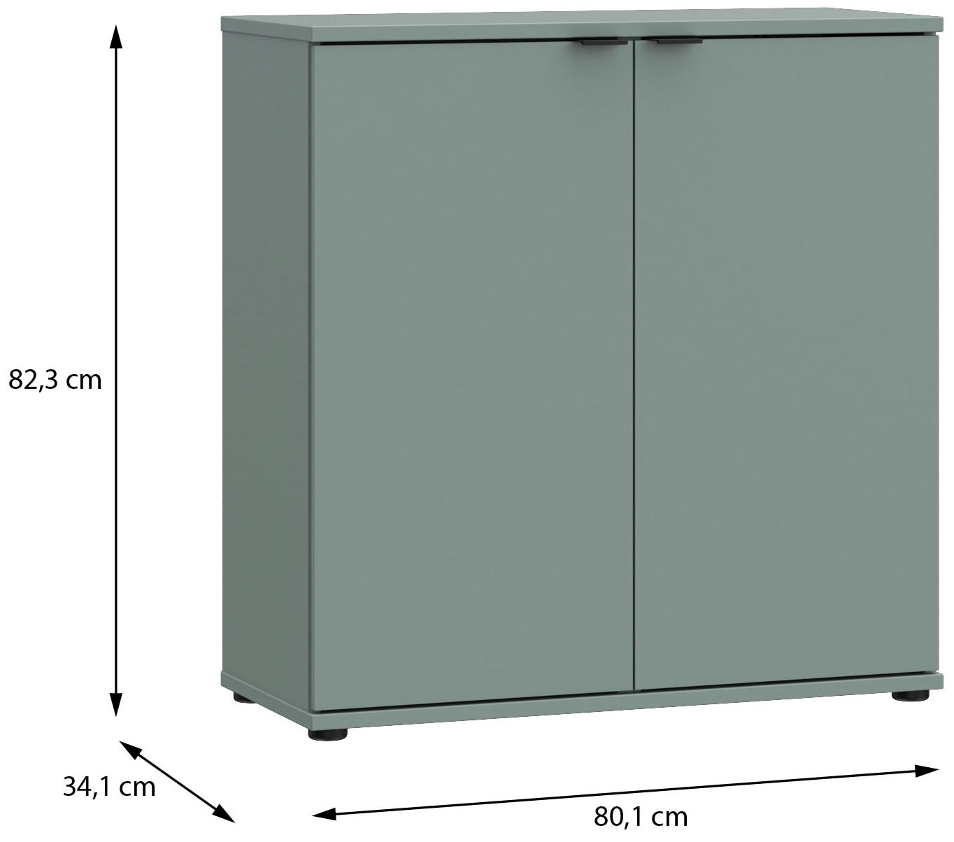 FORTE Kommode »Ganymede« Kommode, Stauraum, Metallgriffe, 4 Dekore, Breite 80,1cm