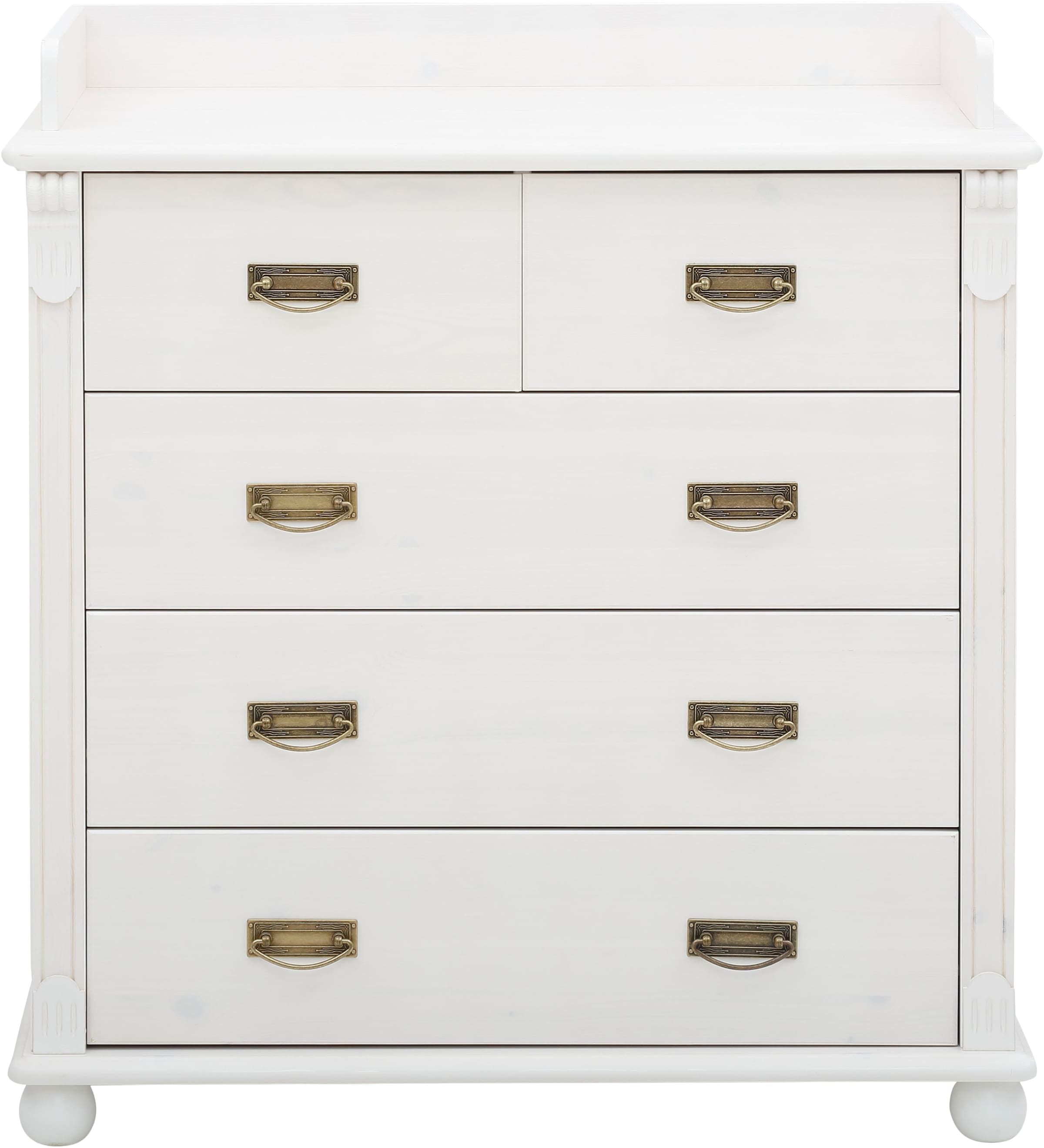 Lüttenhütt Babyzimmer-Komplettset »"Aimo", Landhausstil, stabile Qualität, edles Design, Messinggriffe«, (Set, 3 tlg., Kinderbett, Schrank, Wickelkommode), aus Massivholz; FSC®-Holz aus gewissenhaft bewirtschafteten Wäldern