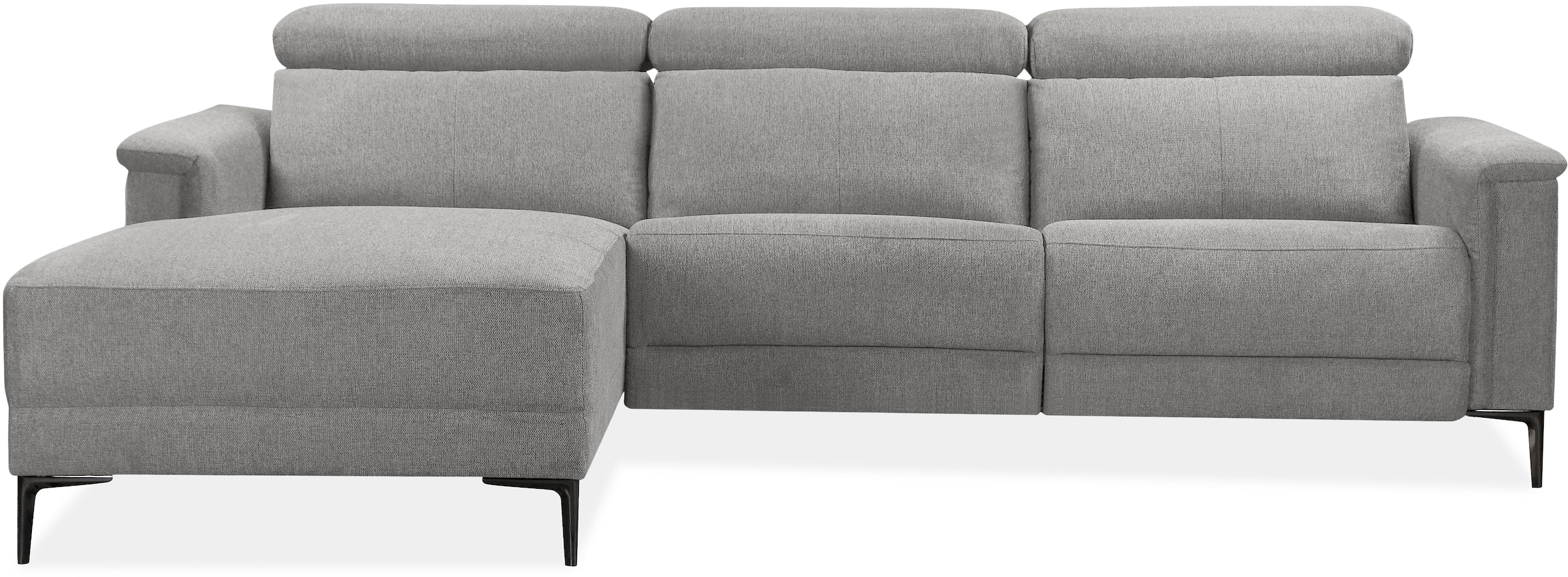 OTTO home Ecksofa »LUND, Struktur-Bezug, L-Form, 261cm, man. /elektr. Relaxfunktion« auch mit USB A/C-Anschluss sowie Kopfteilverstellung
