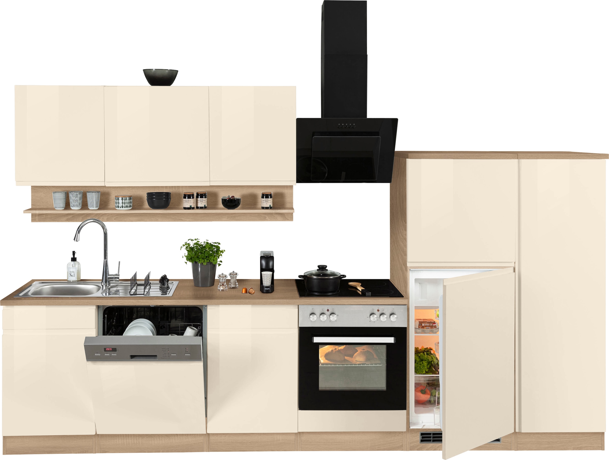 KOCHSTATION Küchenzeile »KS-Virginia« Breite 330 cm, wahlweise mit E-Geräten