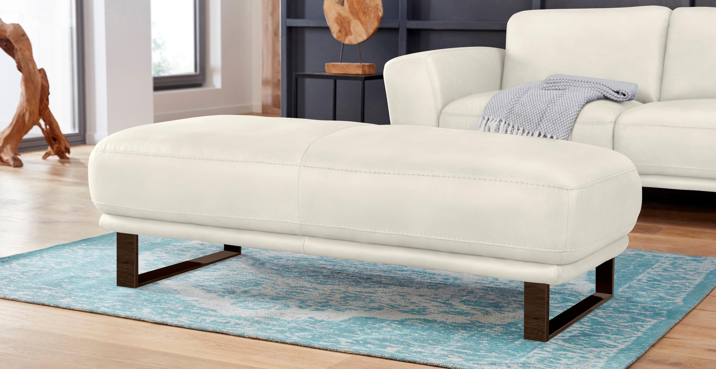 W.SCHILLIG Hocker »montanaa« mit Metallkufen in Bronze pulverbeschichtet, Breite 141 cm