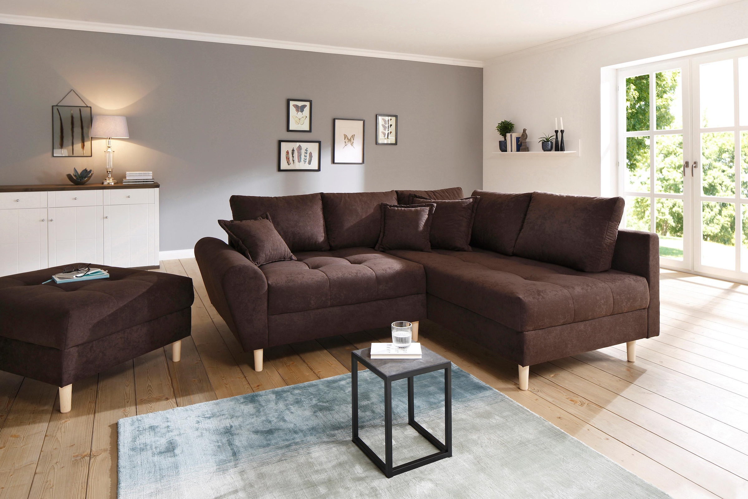 Home affaire Ecksofa »Rice«, incl. Hocker, mit Federkern auf Rechnung  bestellen | Universal.at