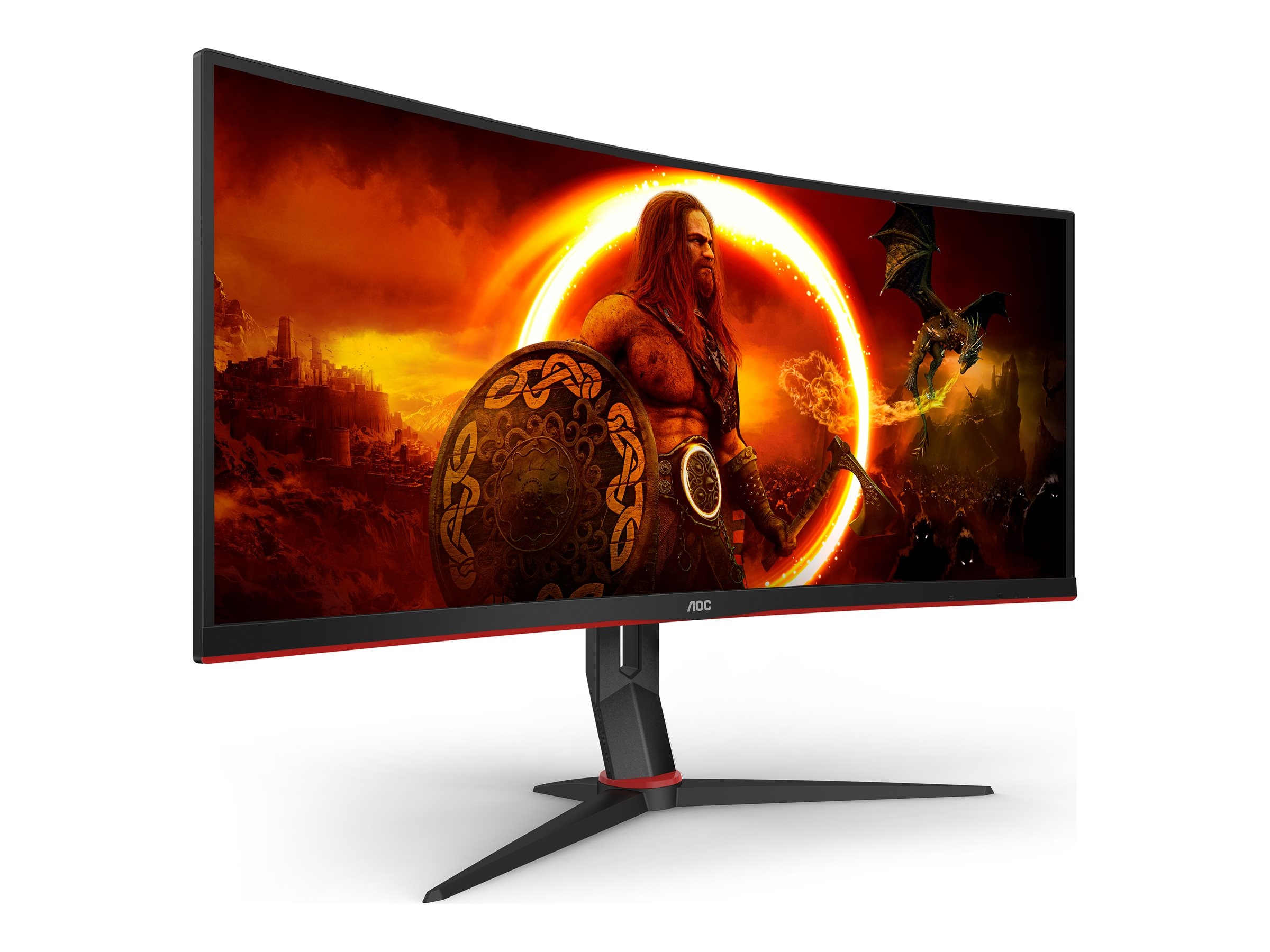 AOC Curved-Gaming-LED-Monitor »CU34G2XP/BK«, 86,4 cm/34 Zoll, 3440 x 1440 px, UWQHD, 1 ms Reaktionszeit, 180 Hz, Höhe, Drehung, Neigung