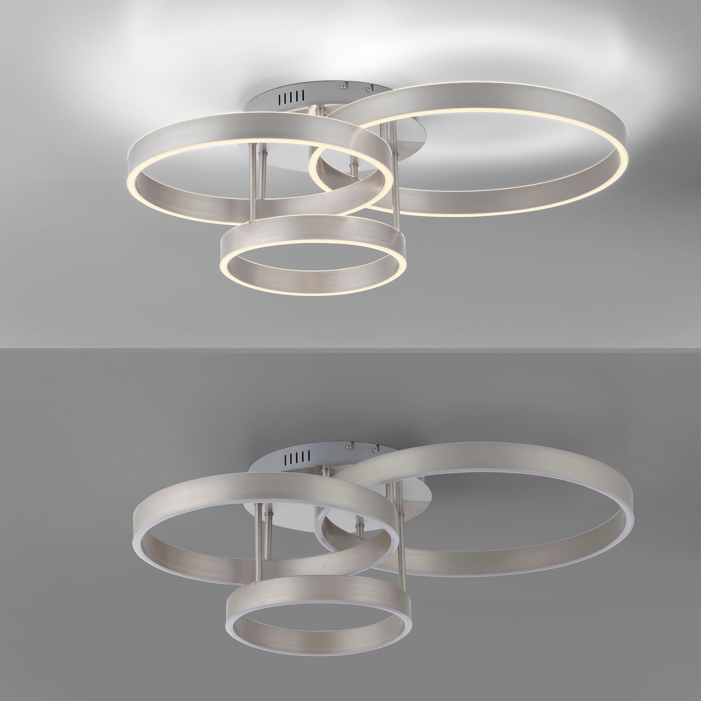 JUST LIGHT Deckenleuchte »LILLUTI« LED-Board 1 Stk. Warmweiß LED, Fernbedienung, Funk inkl., separat steuerbar über FB