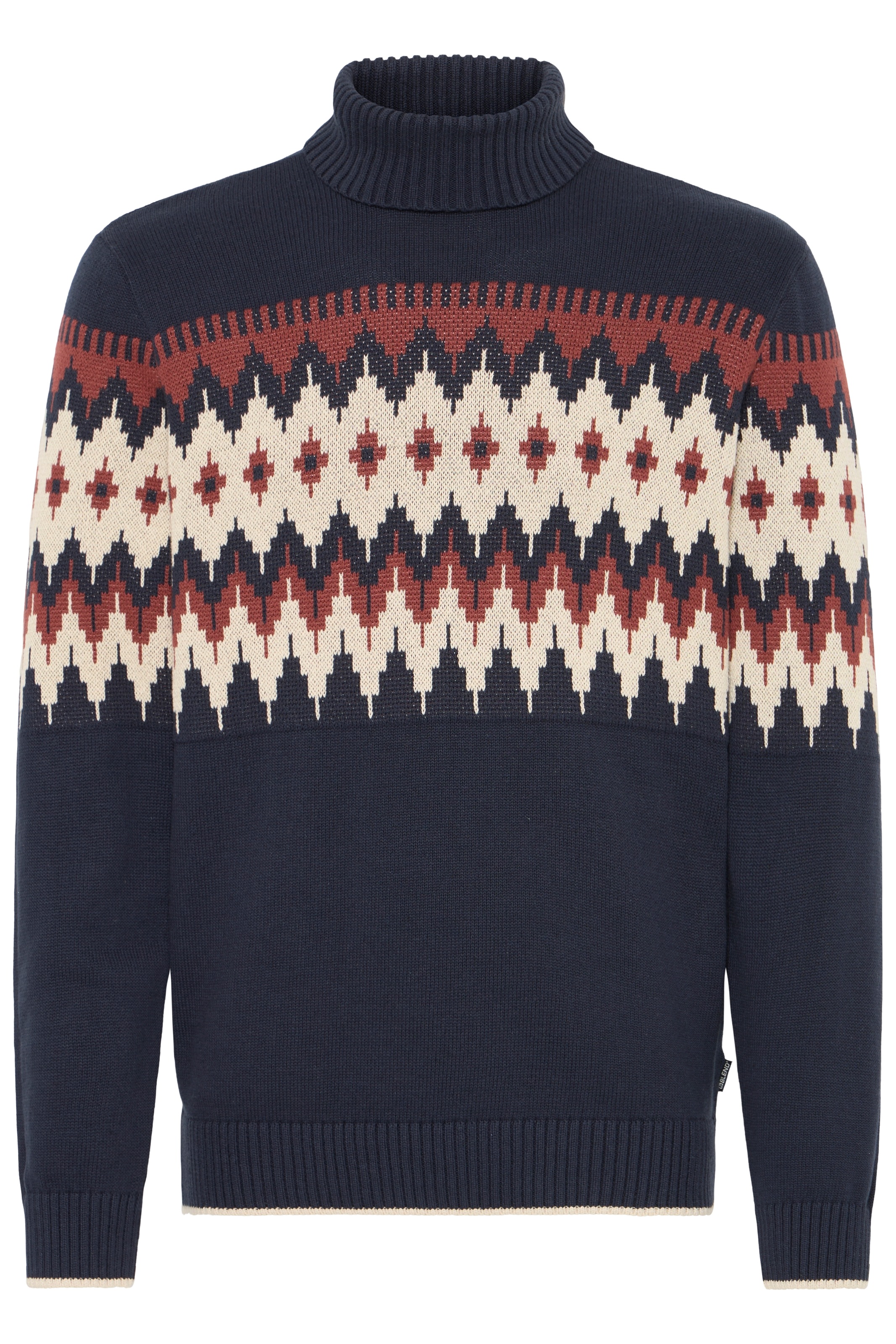 Blend Rollkragenpullover »BHBENJI JACQ KNIT« im tollen Jacquardmuster