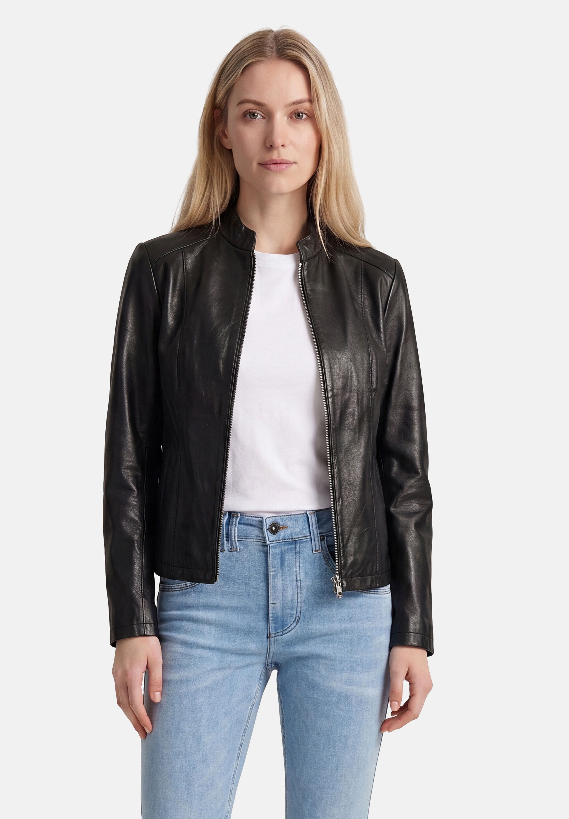 Apple of Eden Lederjacke »Apple of Eden Lederjacke« ohne Kapuze mit Stehkragen