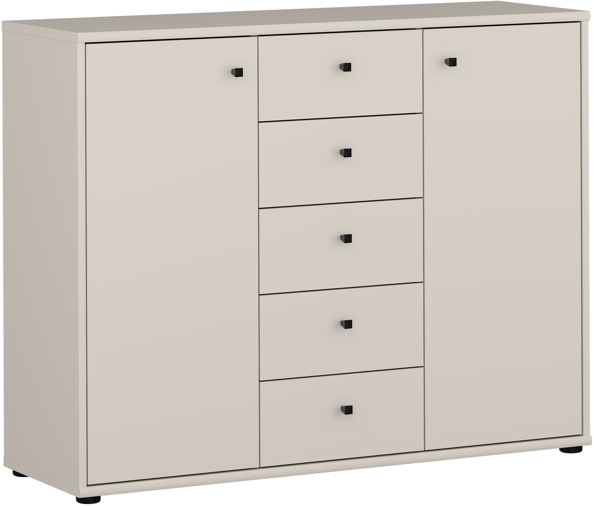 FORTE Kommode »Tempra, Kommode, 2 Türen, 5 Schubkästen, viel Stauraum« B/H/T 108,8/85,5/34,8 cm