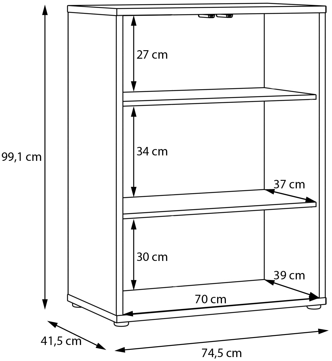 FORTE Kommode »Alice Springs. Kommode, 2 Türen, B/H/T 74,5/99,1/41,5 cm« Türen grifflos, Push to open