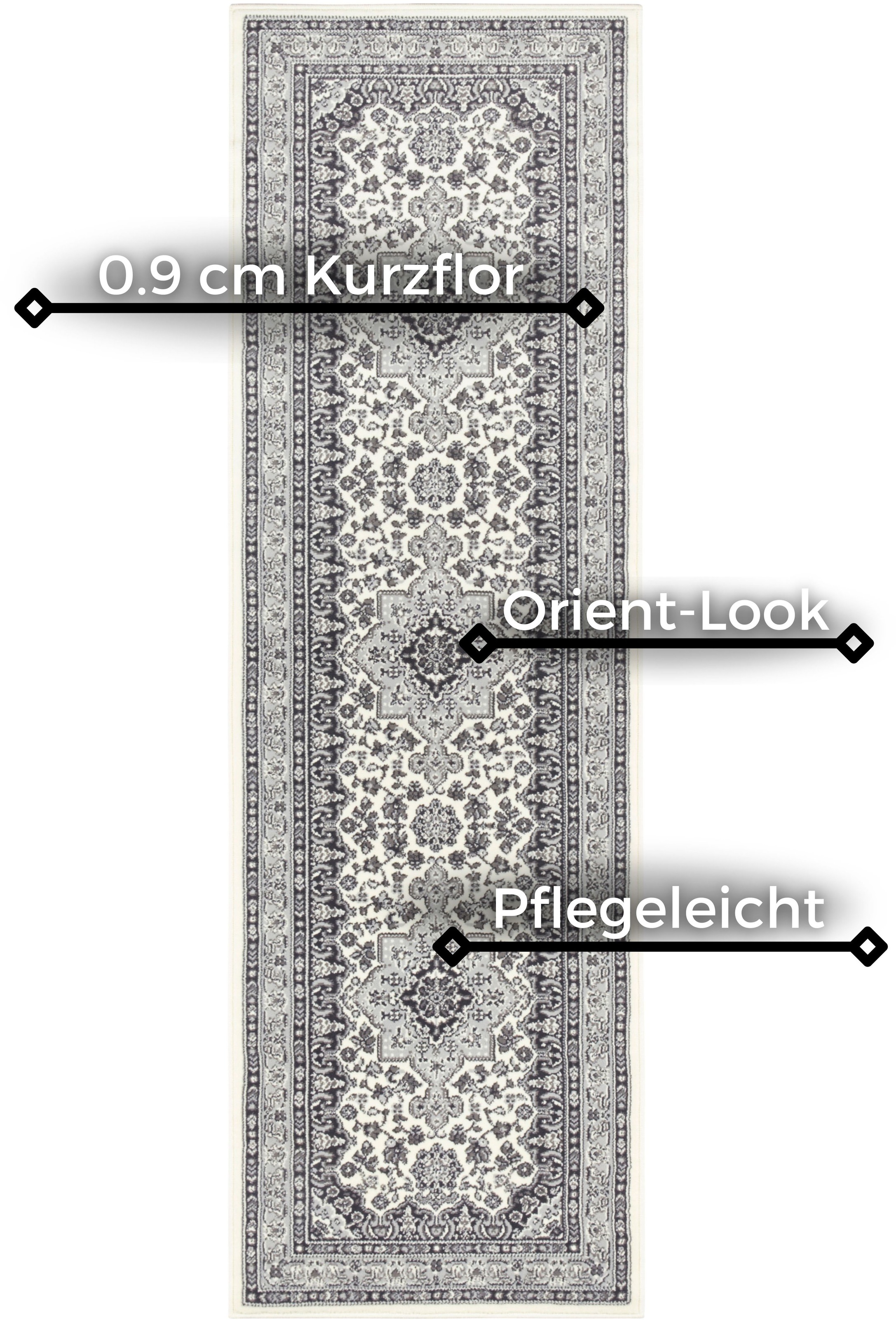 HANSE Home Teppich »Parun Täbriz«, rechteckig, 9 mm Höhe, Kurzflor, Orient, Läufer, Vintage, Esszimmer, Wohnzimmer, Flur