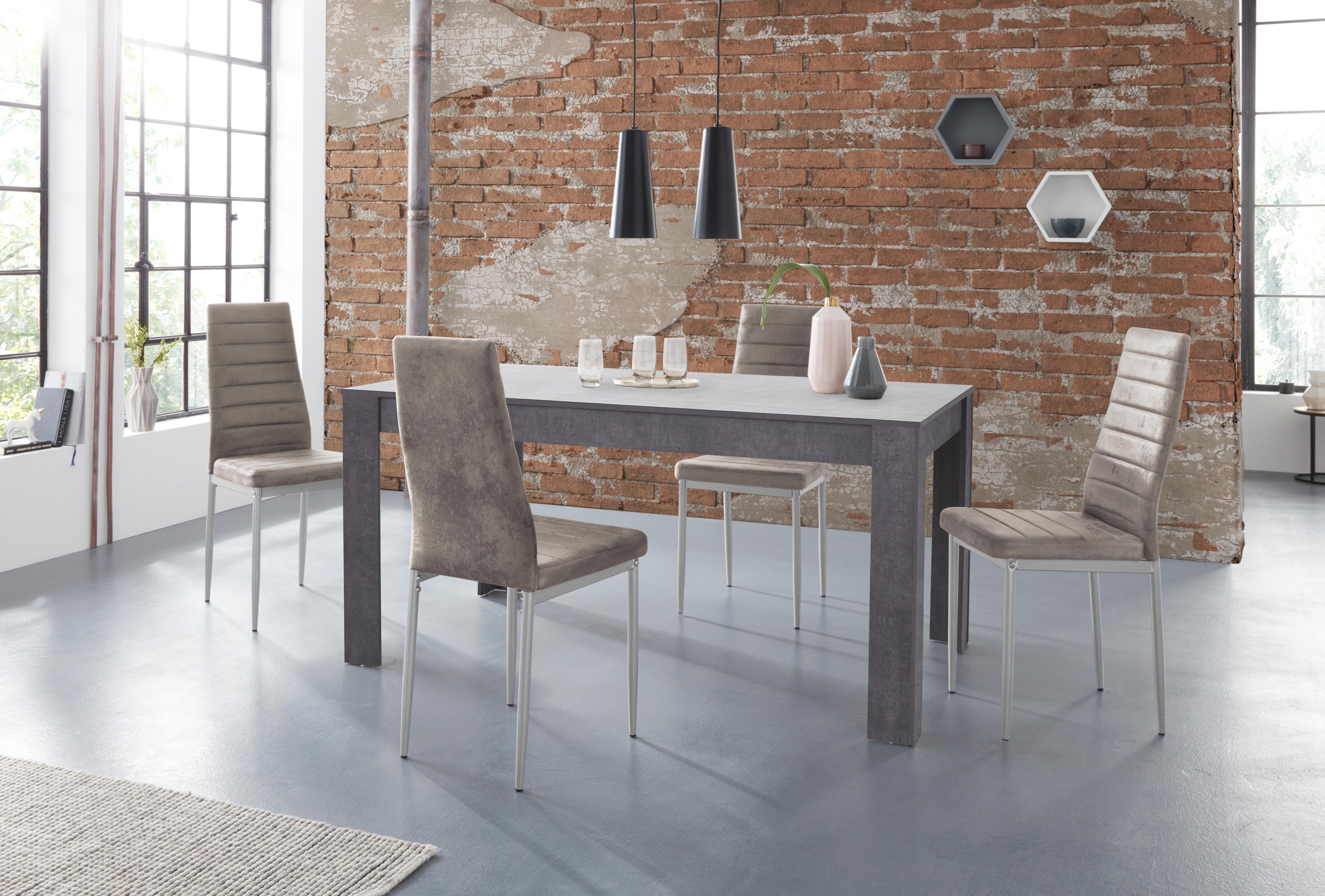 INOSIGN Essgruppe »Lynn160/Kate«, (Set, 5 tlg.), Tisch mit 4 Stühlen