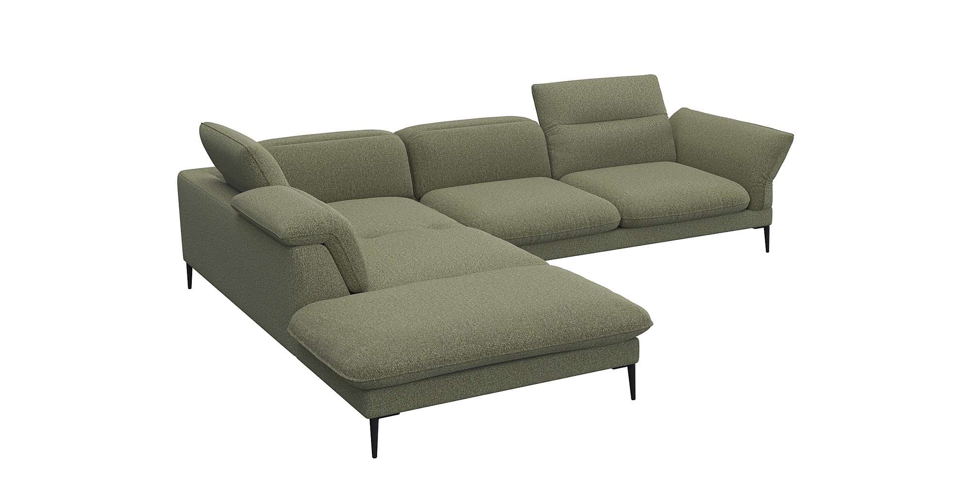 FLEXLUX Ecksofa »Salino, Funktionssofa mit Ottomane, Relaxsofa, Ecksofa«, Sofa mit Arm- und...